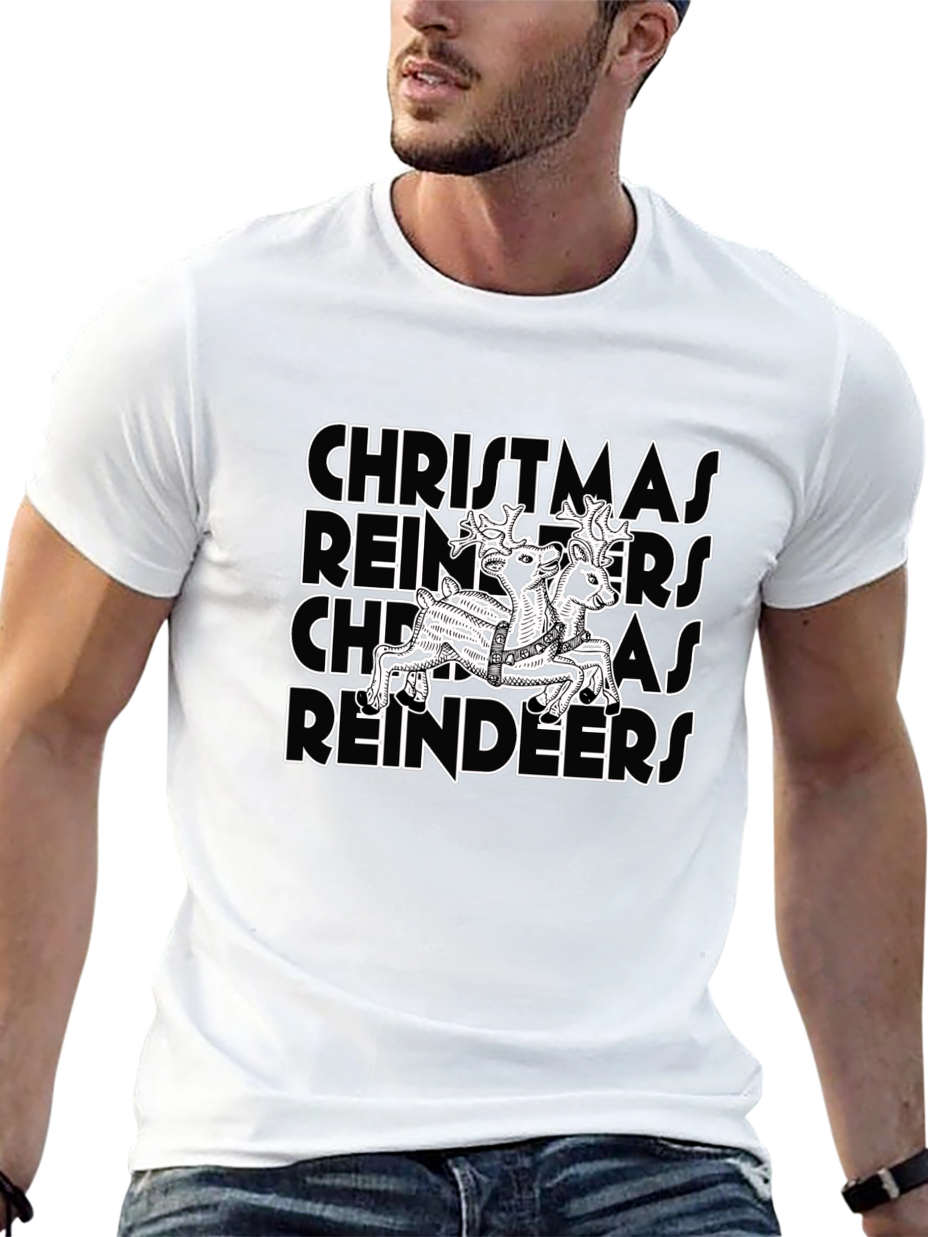 Christmas Reindeers Graphic T-Shirt