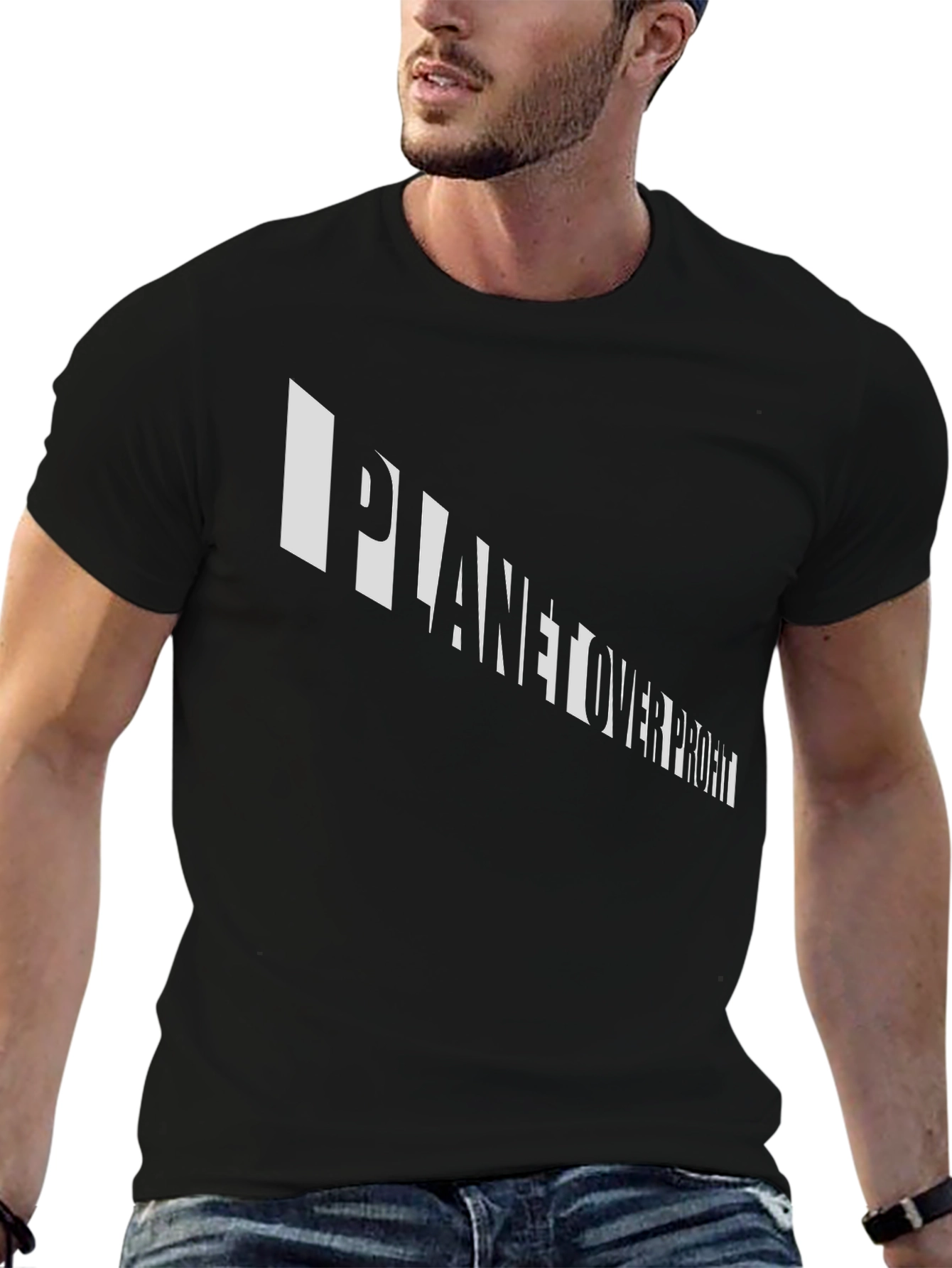 Planet Over Profit Graphic Tee - Black