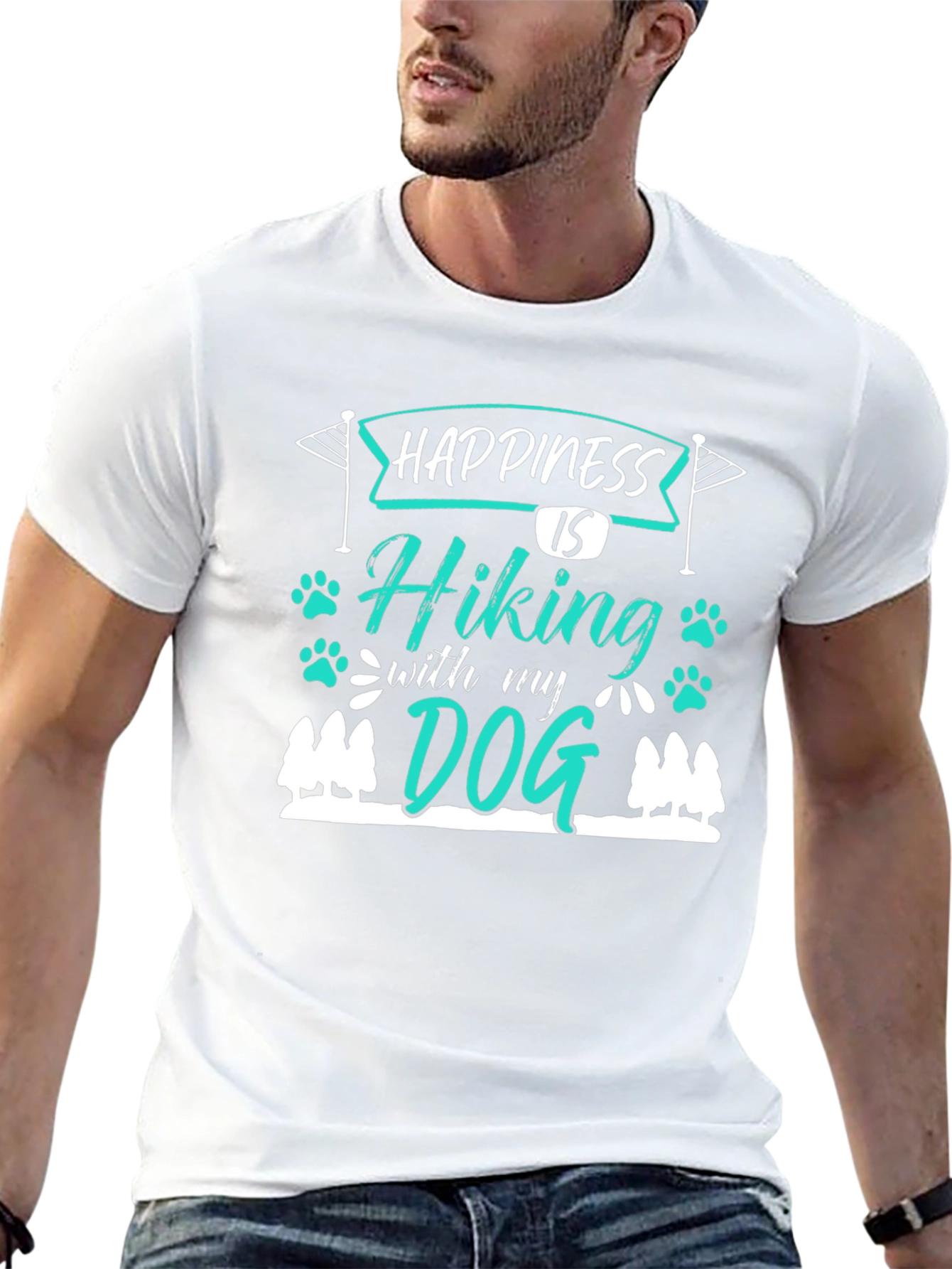 Hiking with My Dog Graphic T-Shirt