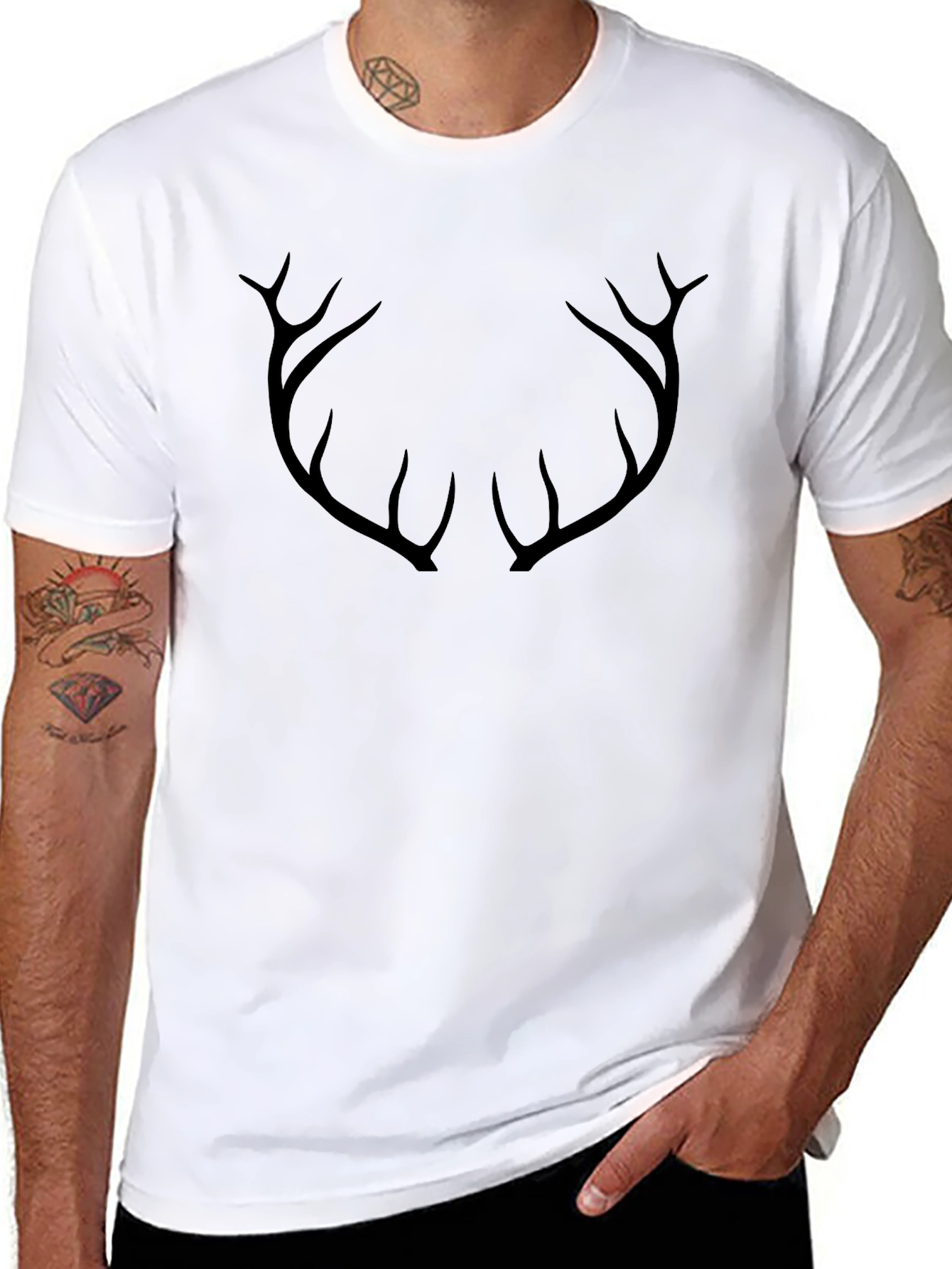 Antler Graphic Mens Black T-Shirt