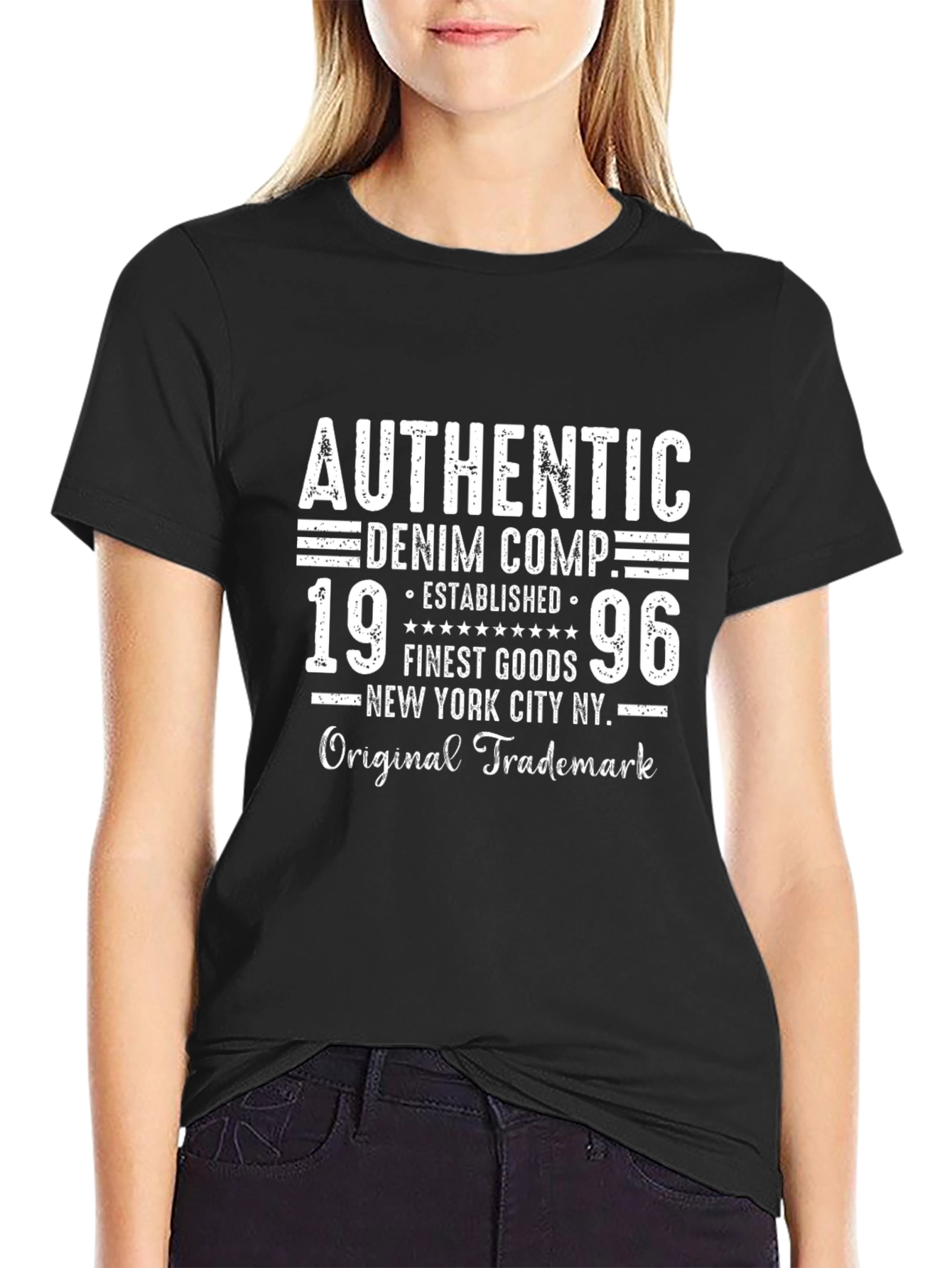Authentic Denim Company Est. 1996 Black T-Shirt