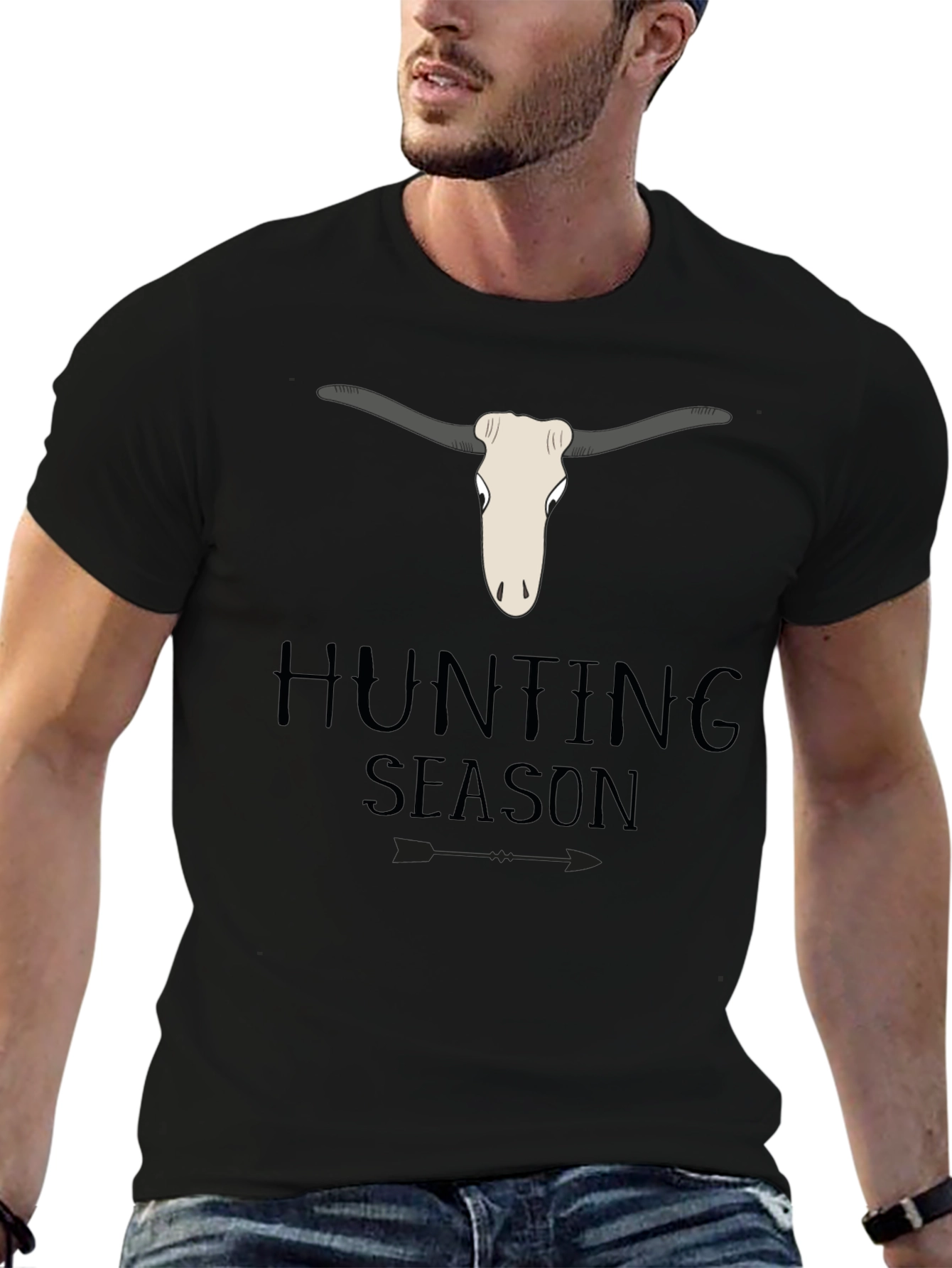 Hunting Season Graphic Tee - Bull Skull Design