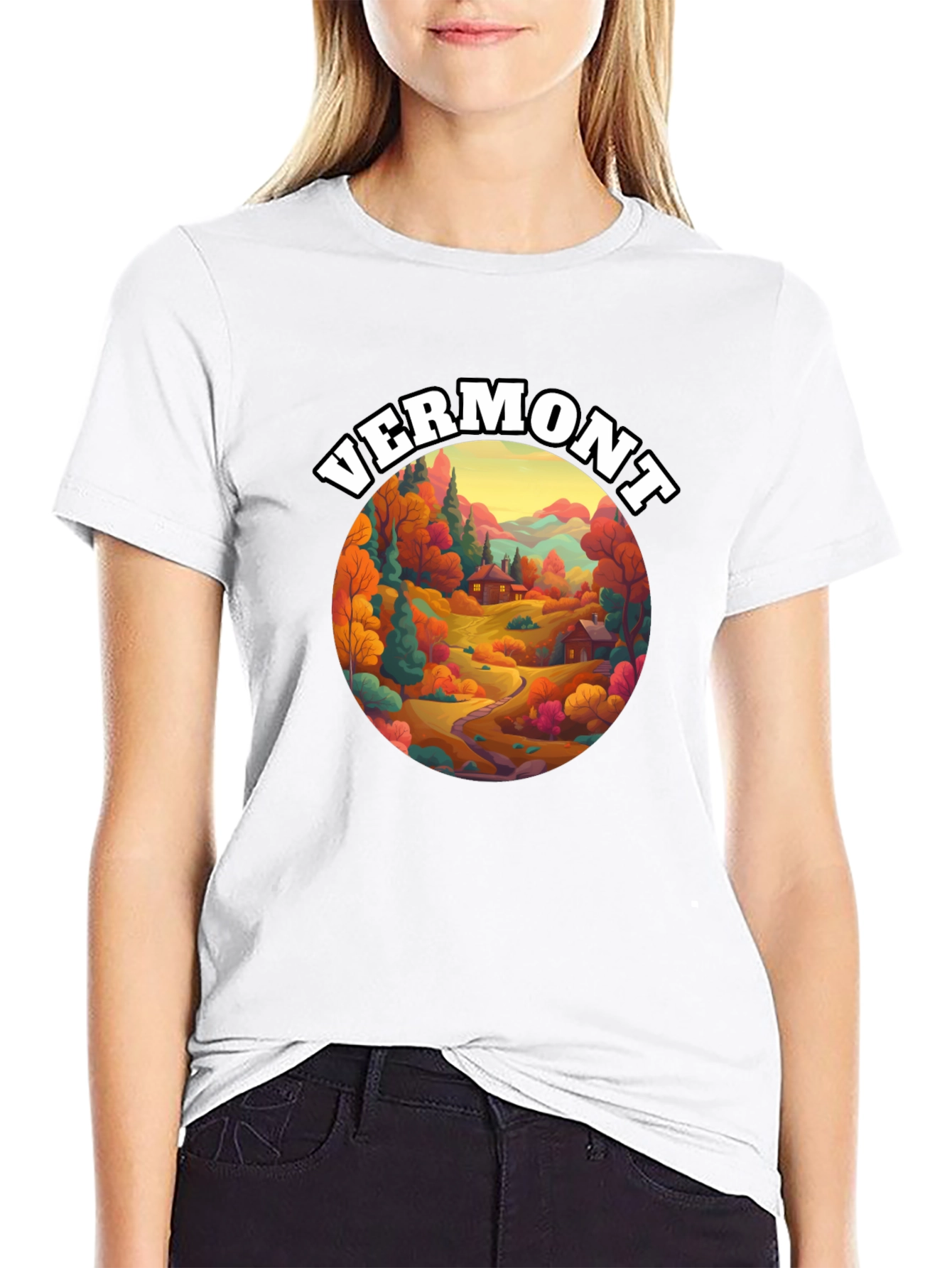 Vermont Graphic Tee - Autumn Landscape T-Shirt