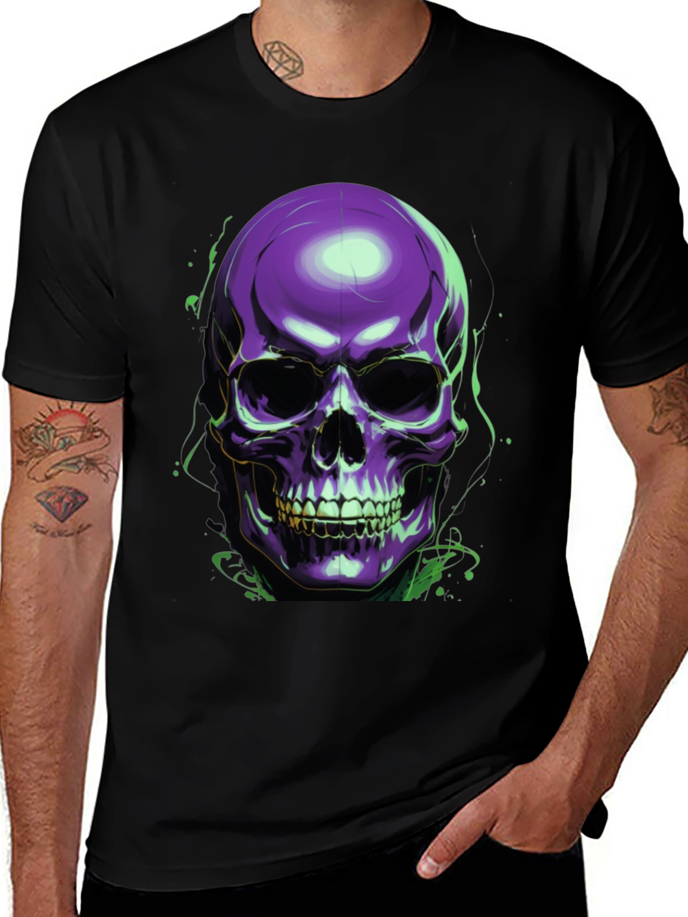 Skull Graphic Tee - Mens Black T-Shirt