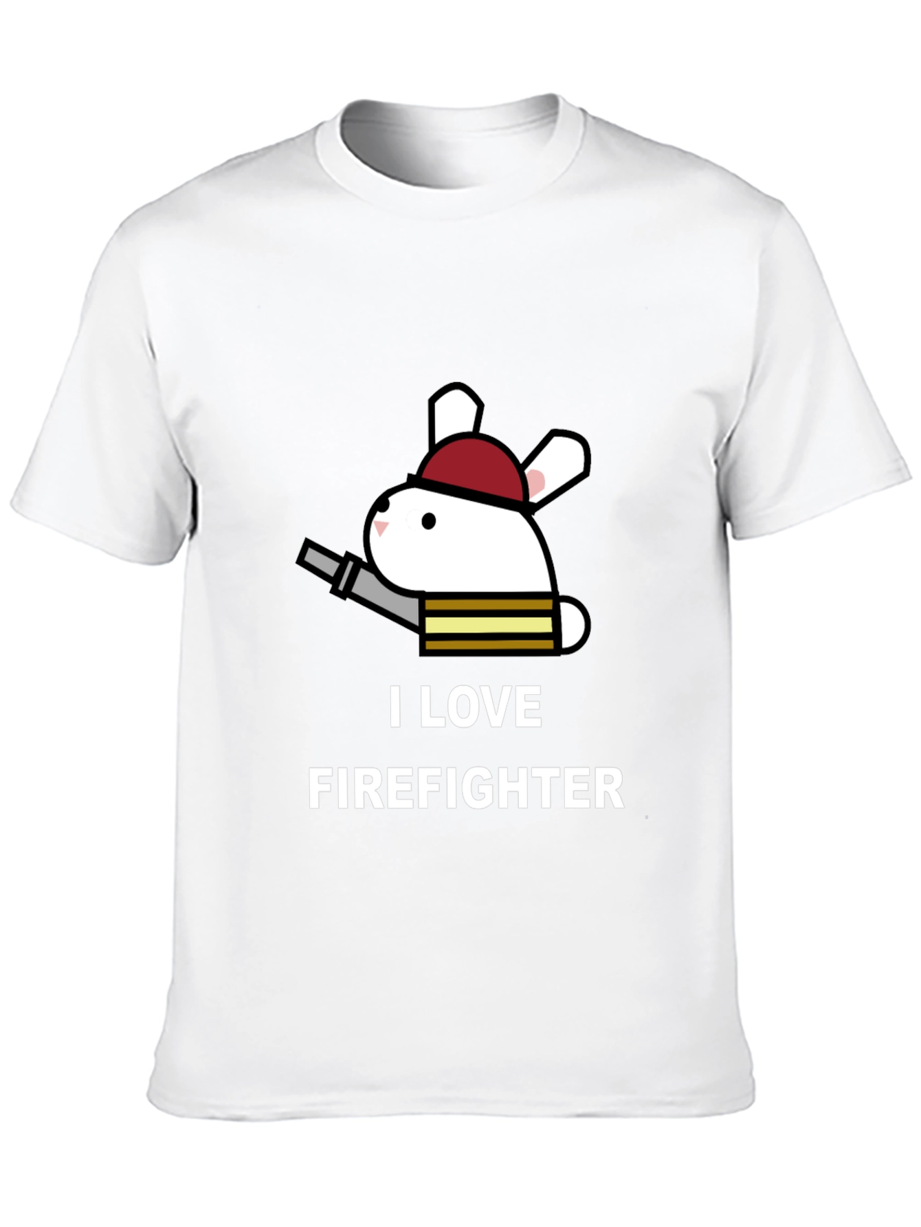 I Love Firefighter Bunny T-Shirt