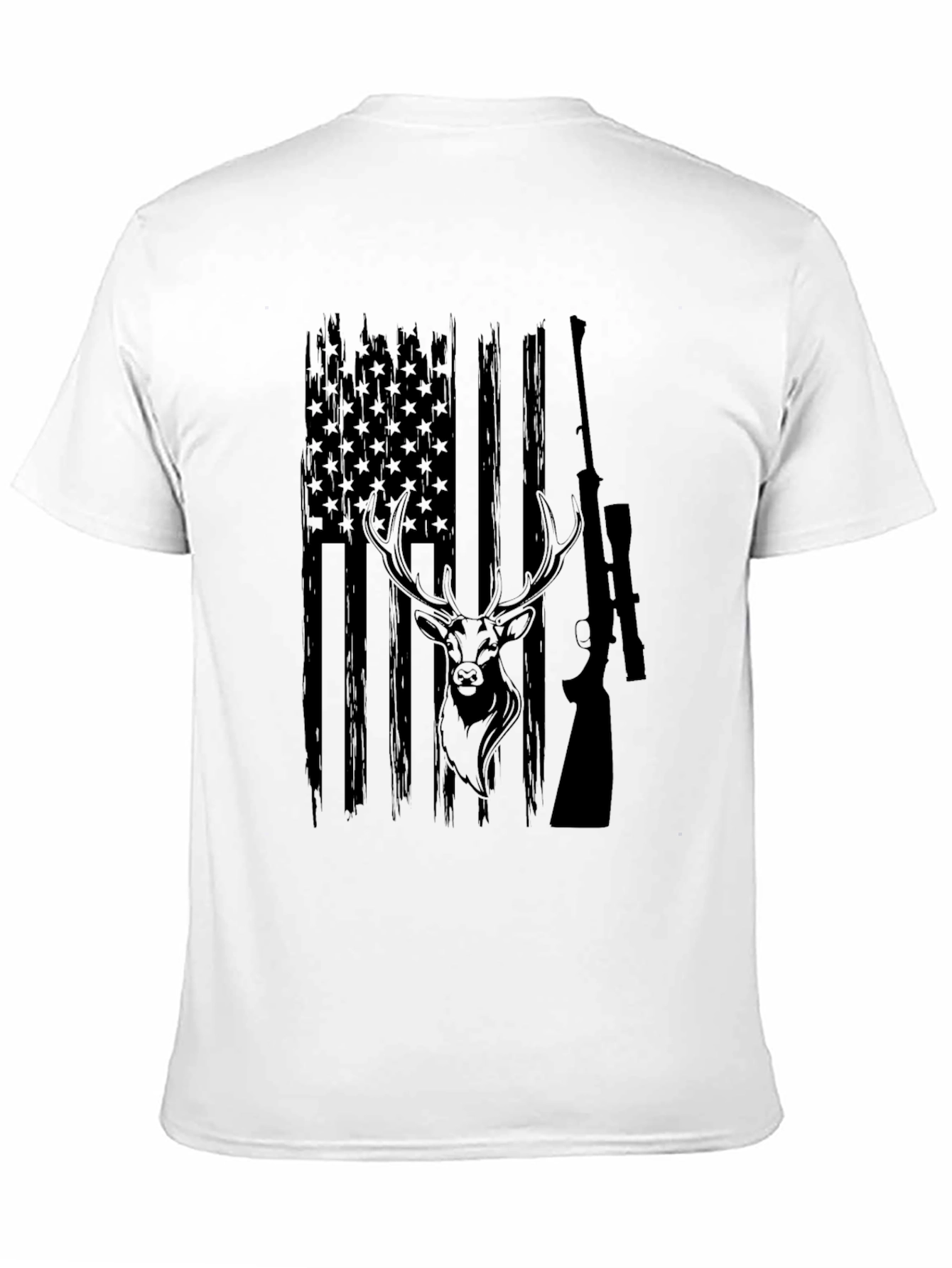 Hunting American Flag Deer Graphic Tee