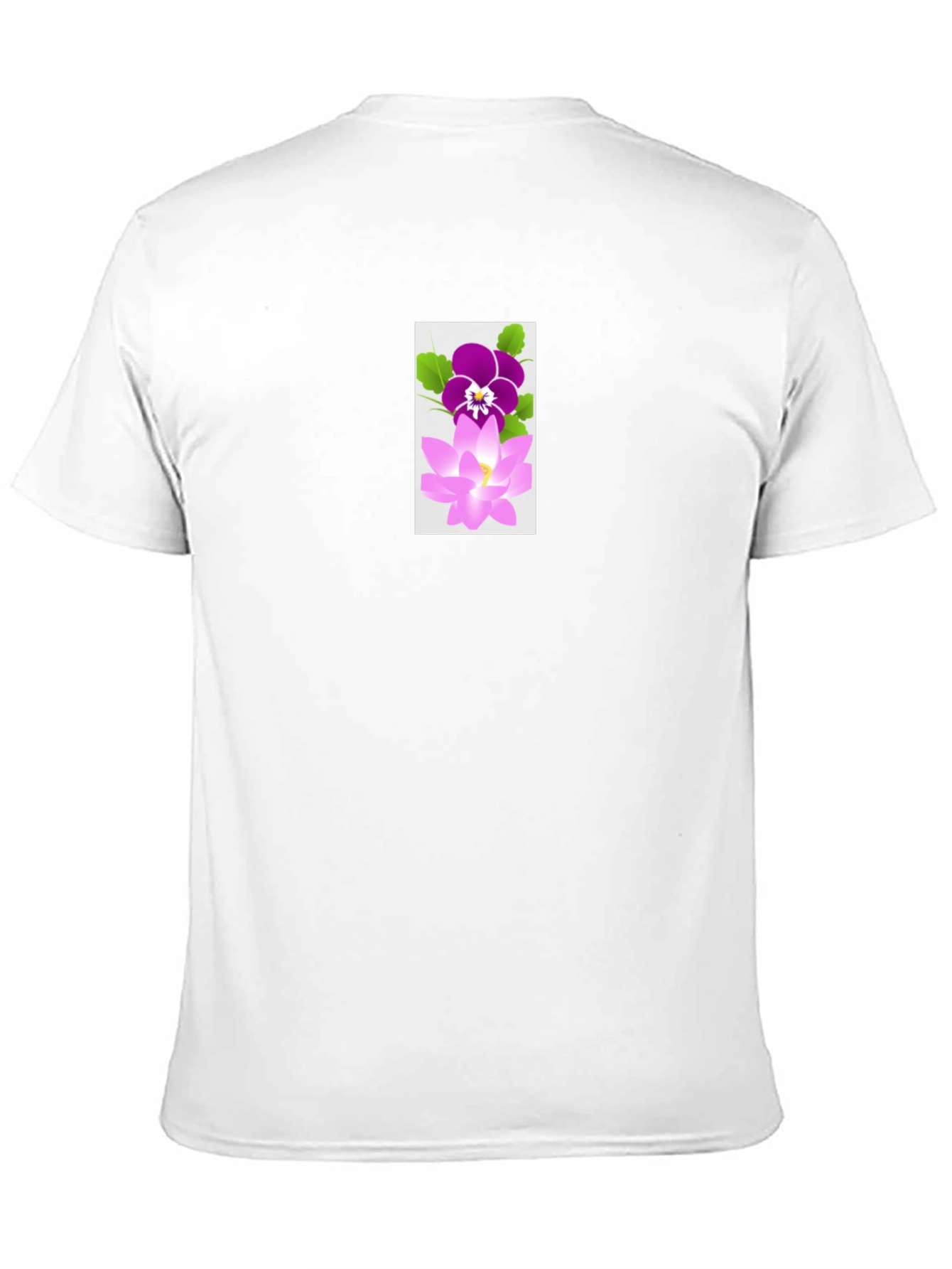 Black T-Shirt with Flower Design