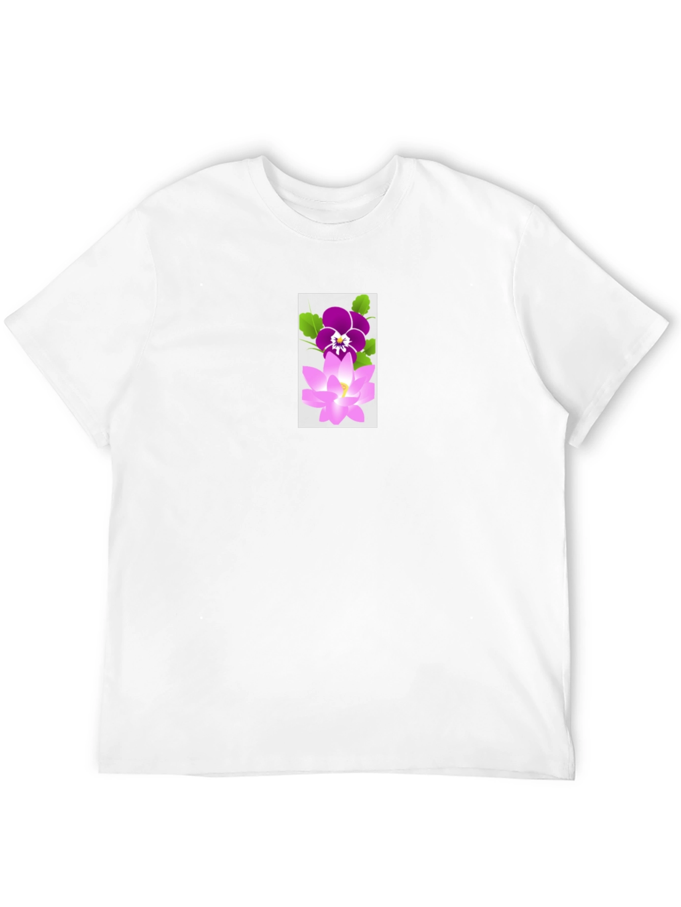 Black T-Shirt with Flower Design