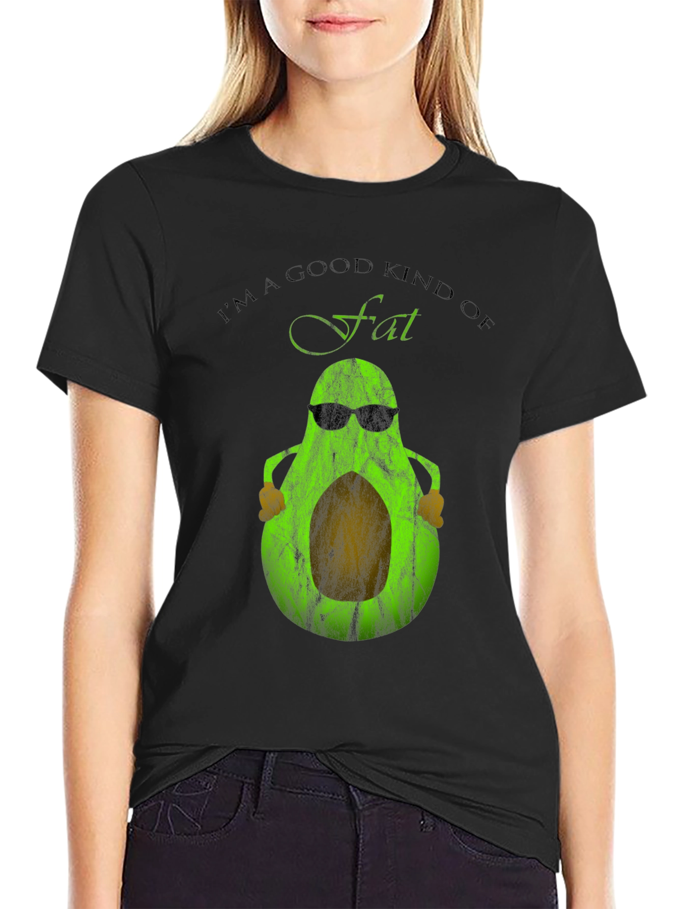 Funny Avocado Good Fat Graphic T-Shirt