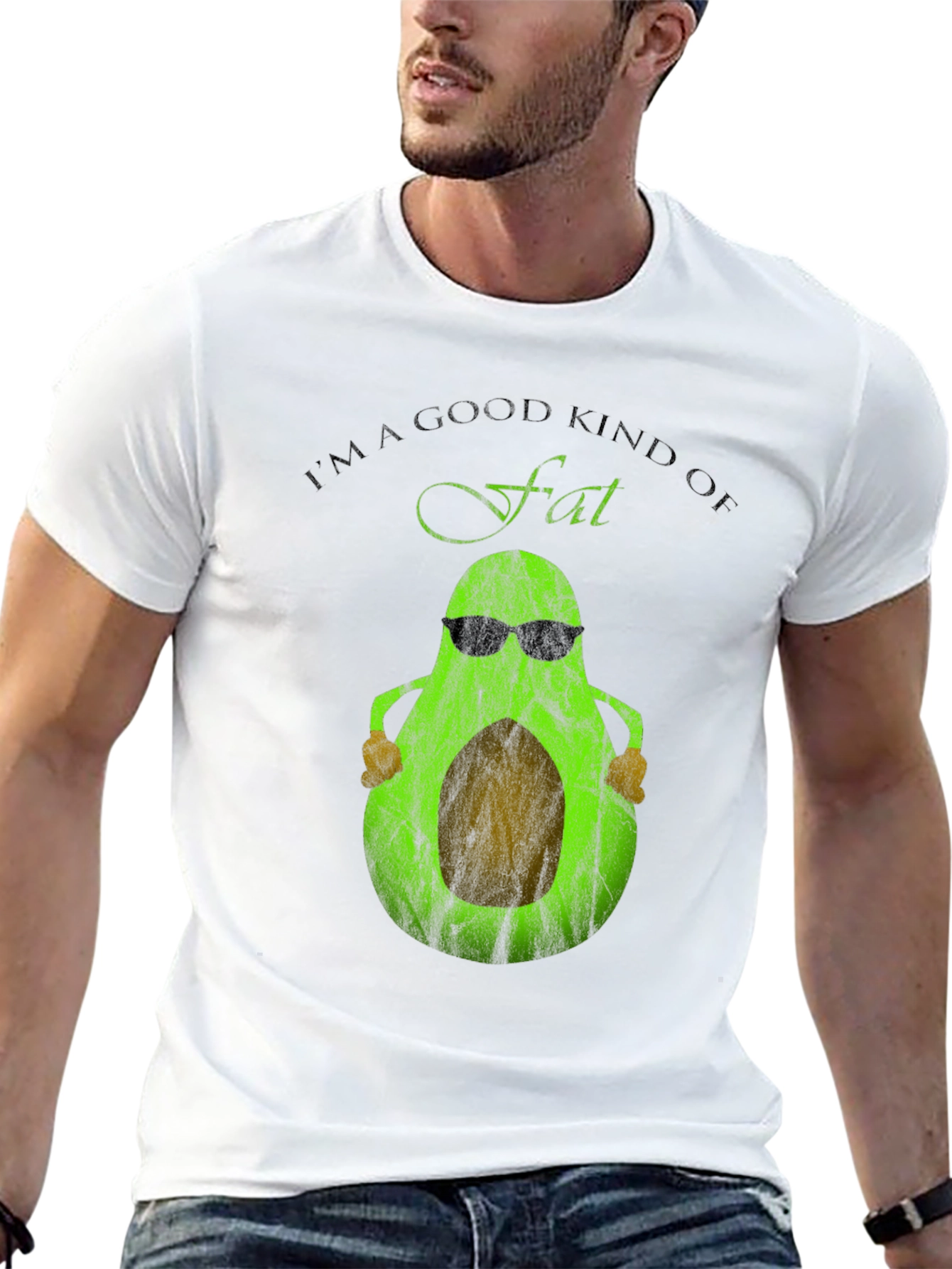 Funny Avocado Good Fat Graphic T-Shirt