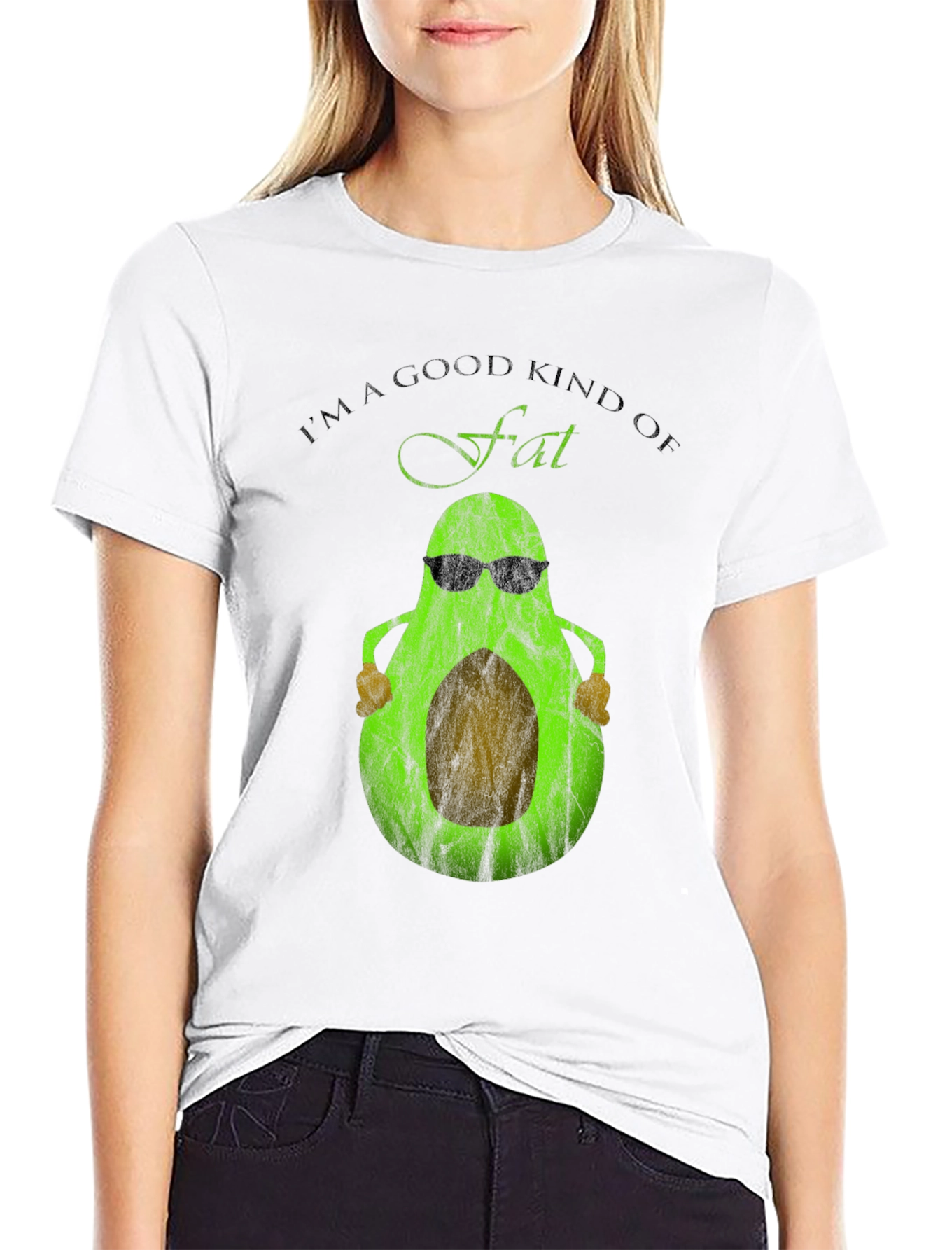 Funny Avocado Good Fat Graphic T-Shirt