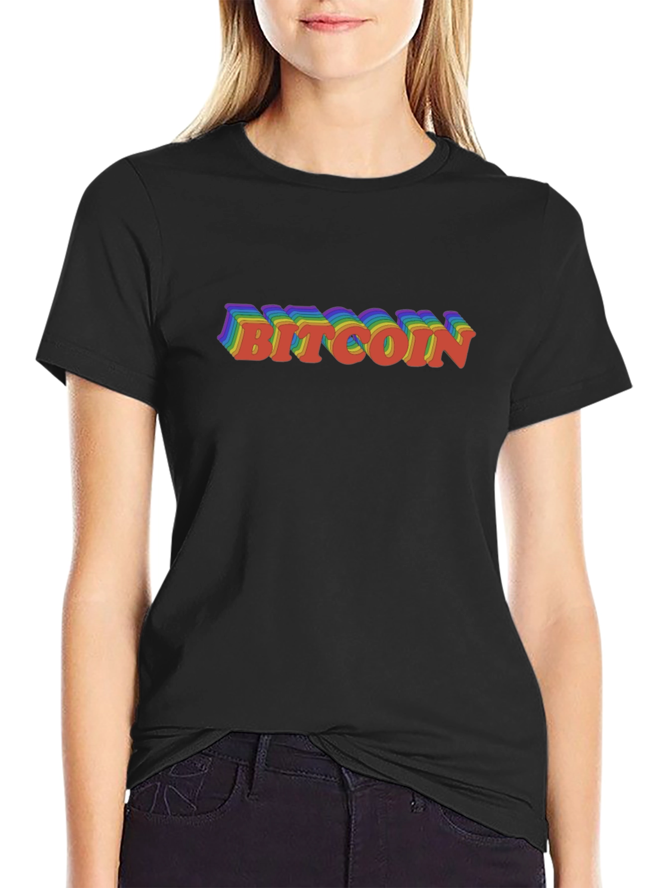 Bitcoin Rainbow Layered Graphic Tee
