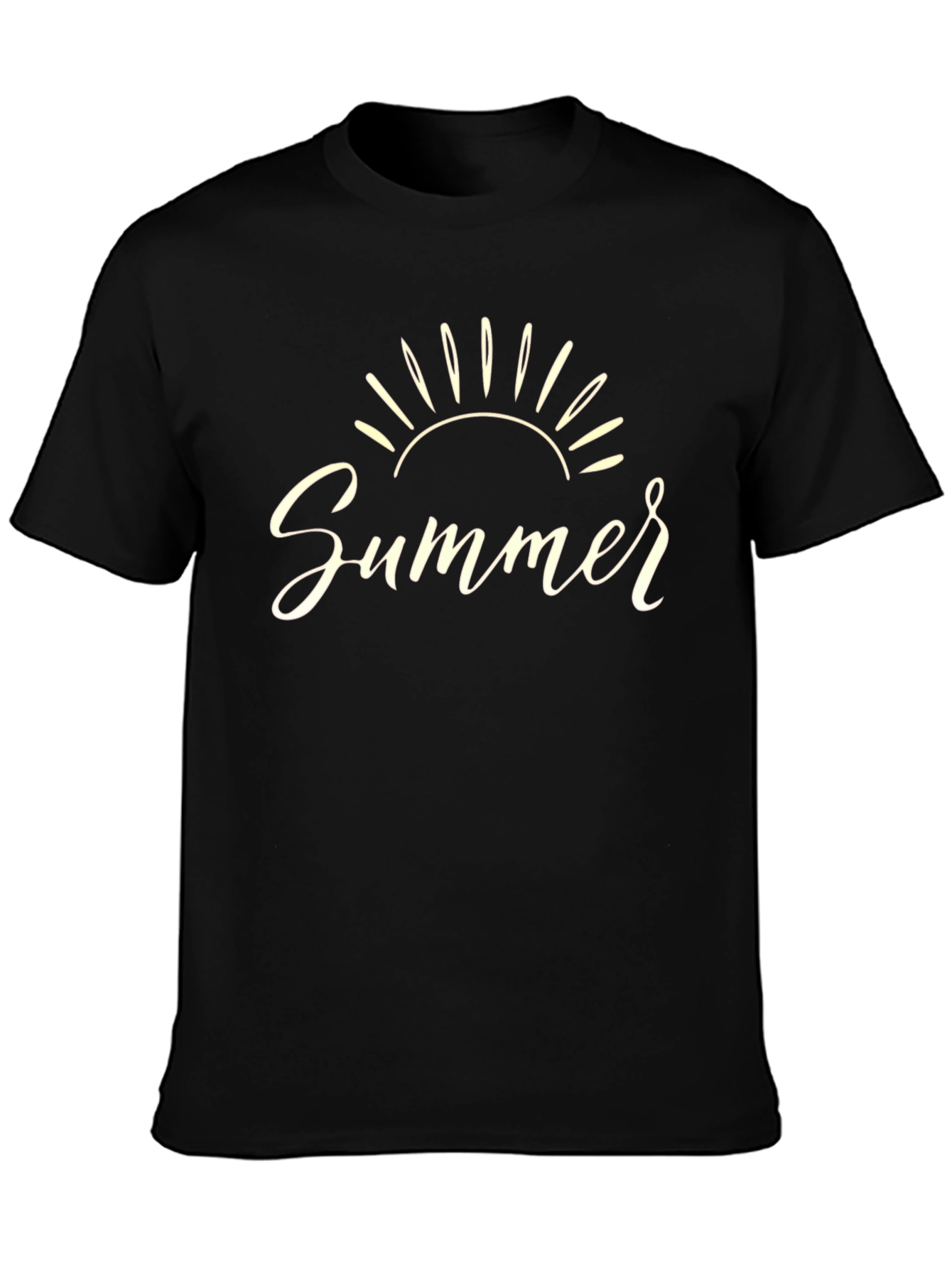 Summer Graphic Tee - Black Crew Neck
