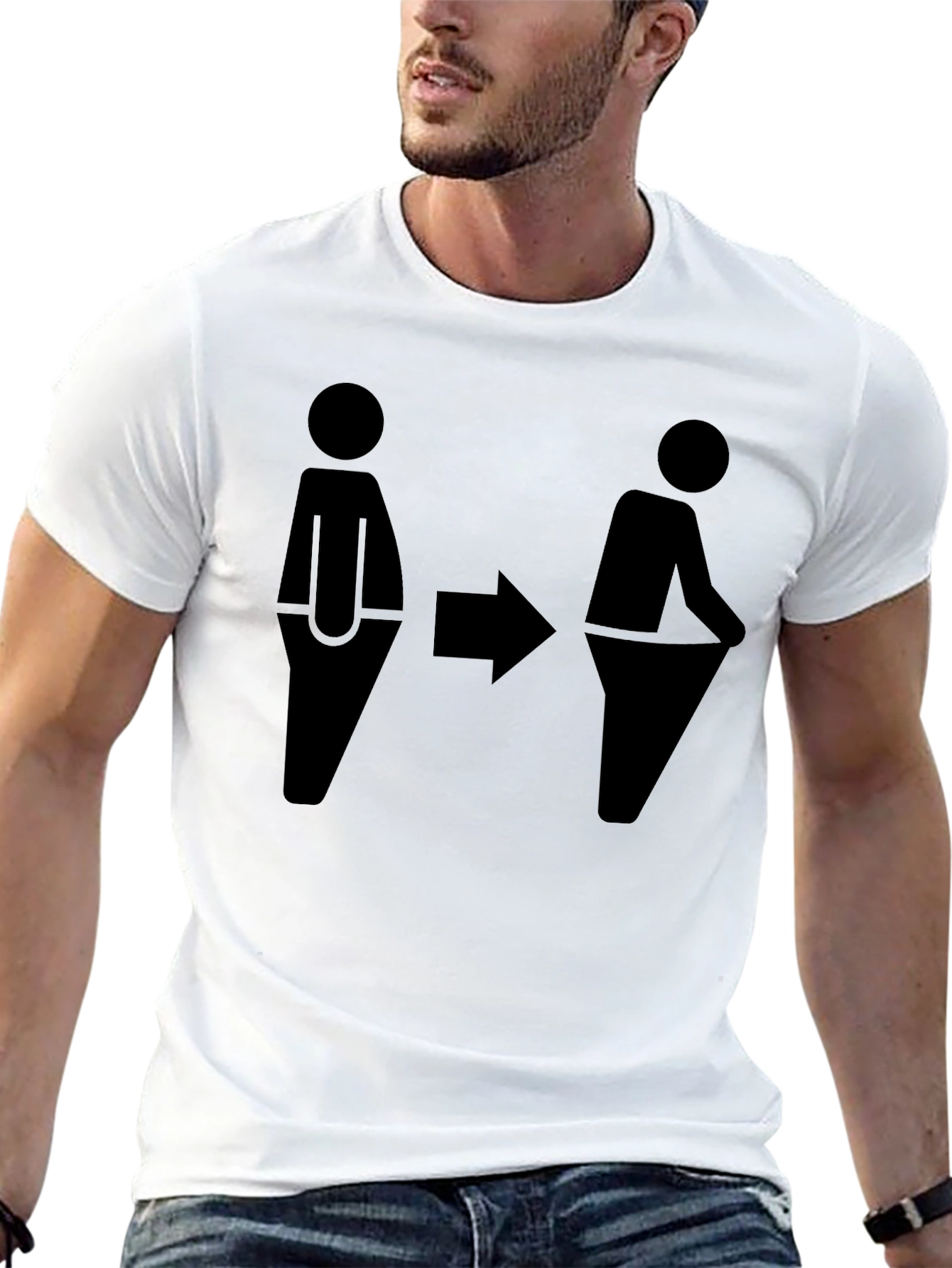 Funny Weight Loss T-Shirt - Stick Figure Transformation