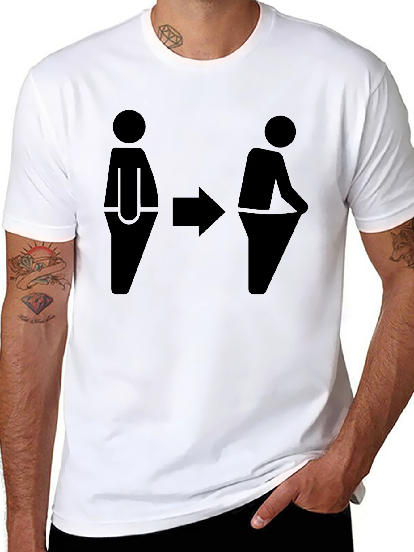 Funny Weight Loss T-Shirt - Stick Figure Transformation