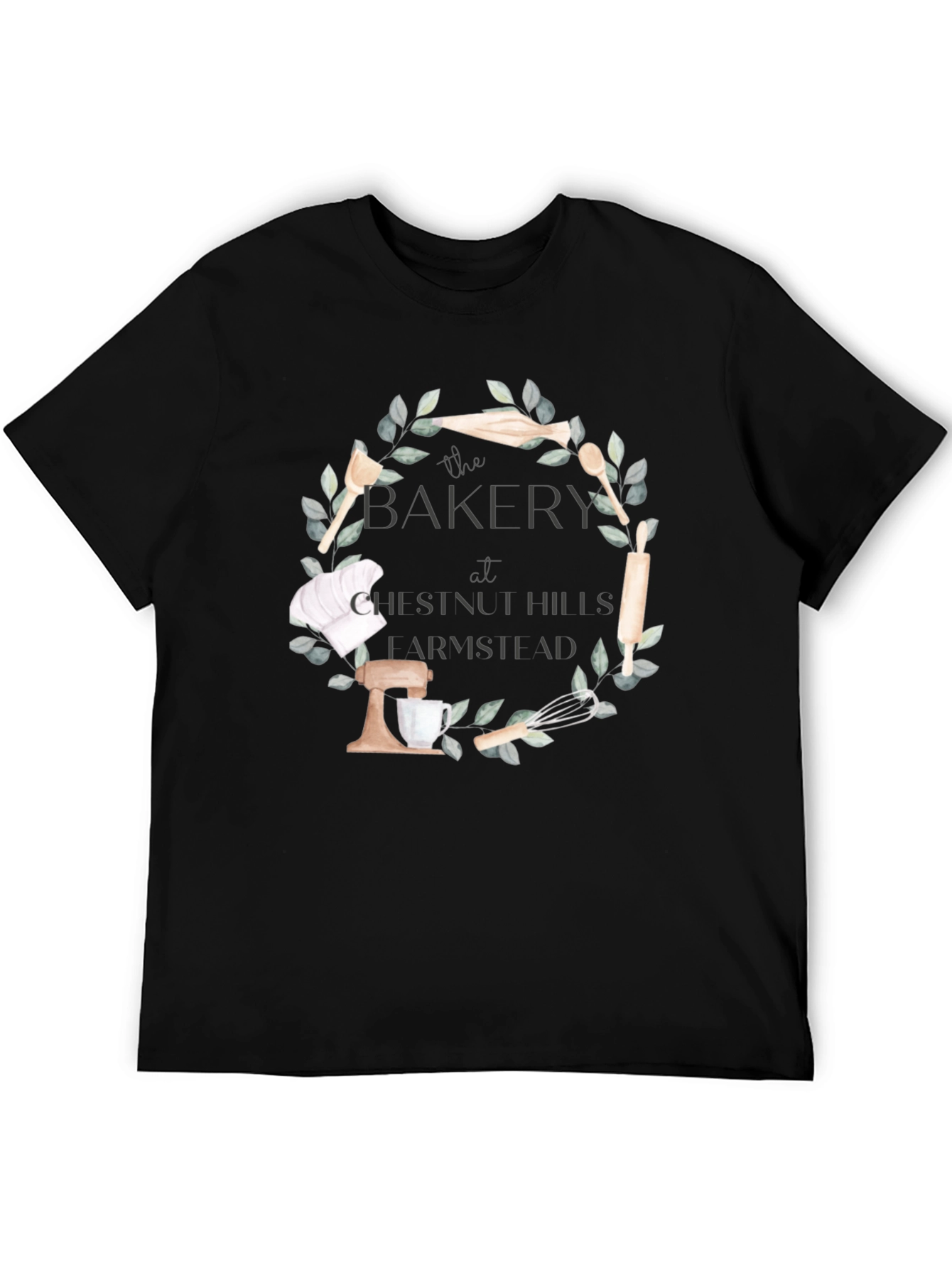 Bakers Wreath T-Shirt - Chestnut Hills Larmshlad Bakery