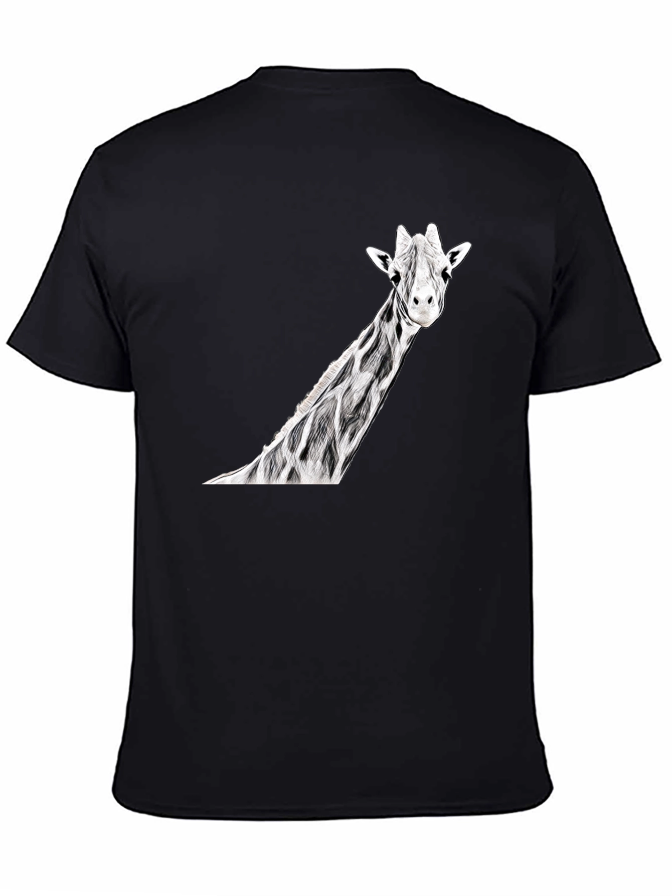 Giraffe Graphic Print Black T-Shirt