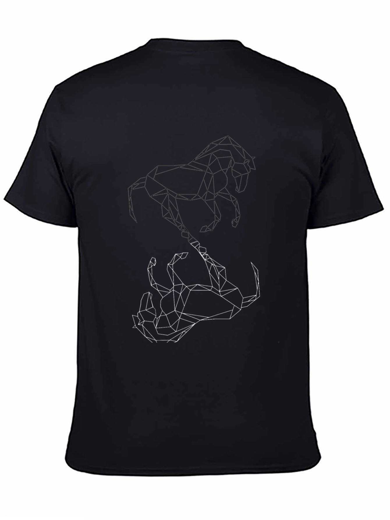 Geometric Horse Graphic Black T-Shirt