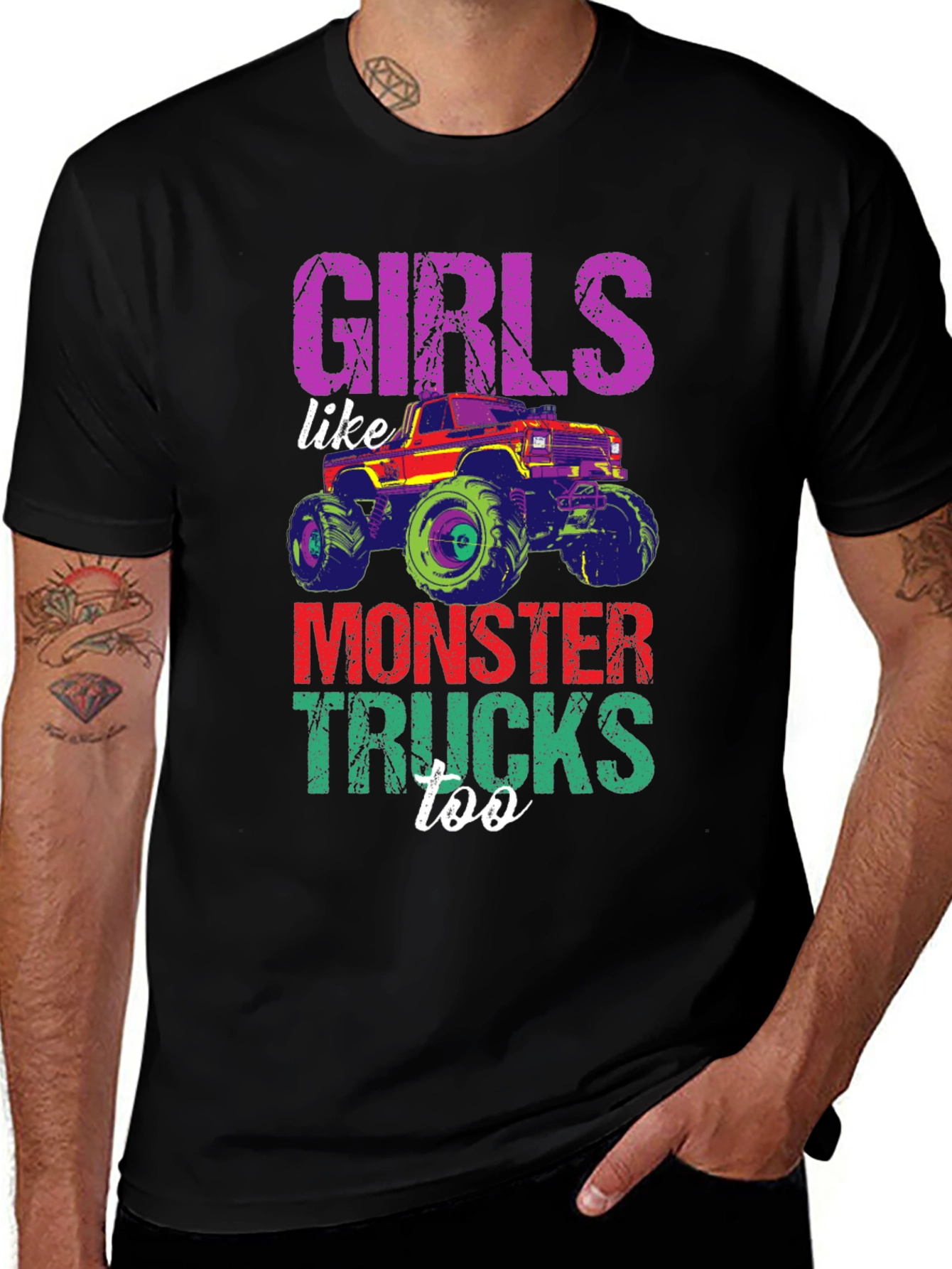 Girls Like Monster Trucks Too Tee