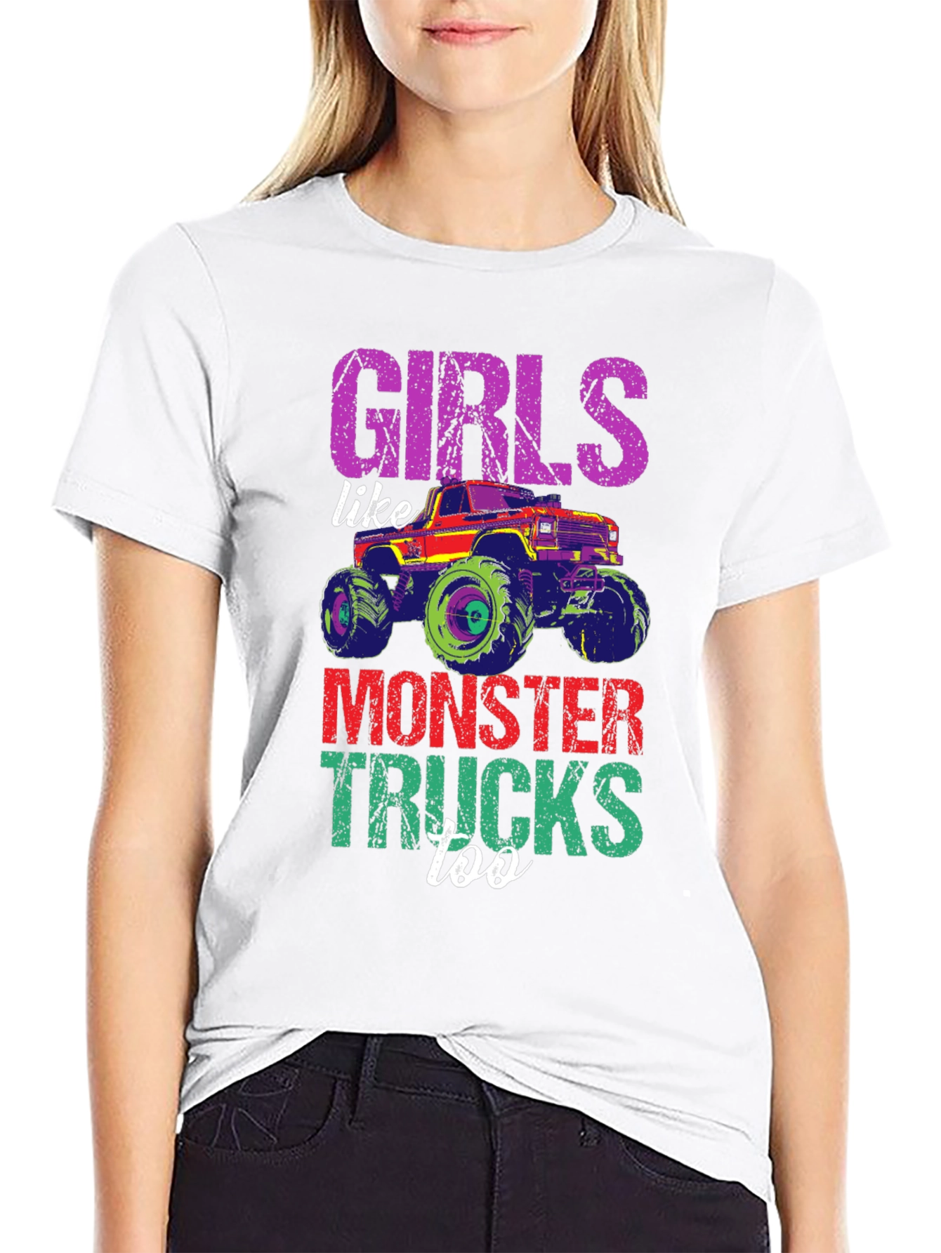 Girls Like Monster Trucks Too Tee