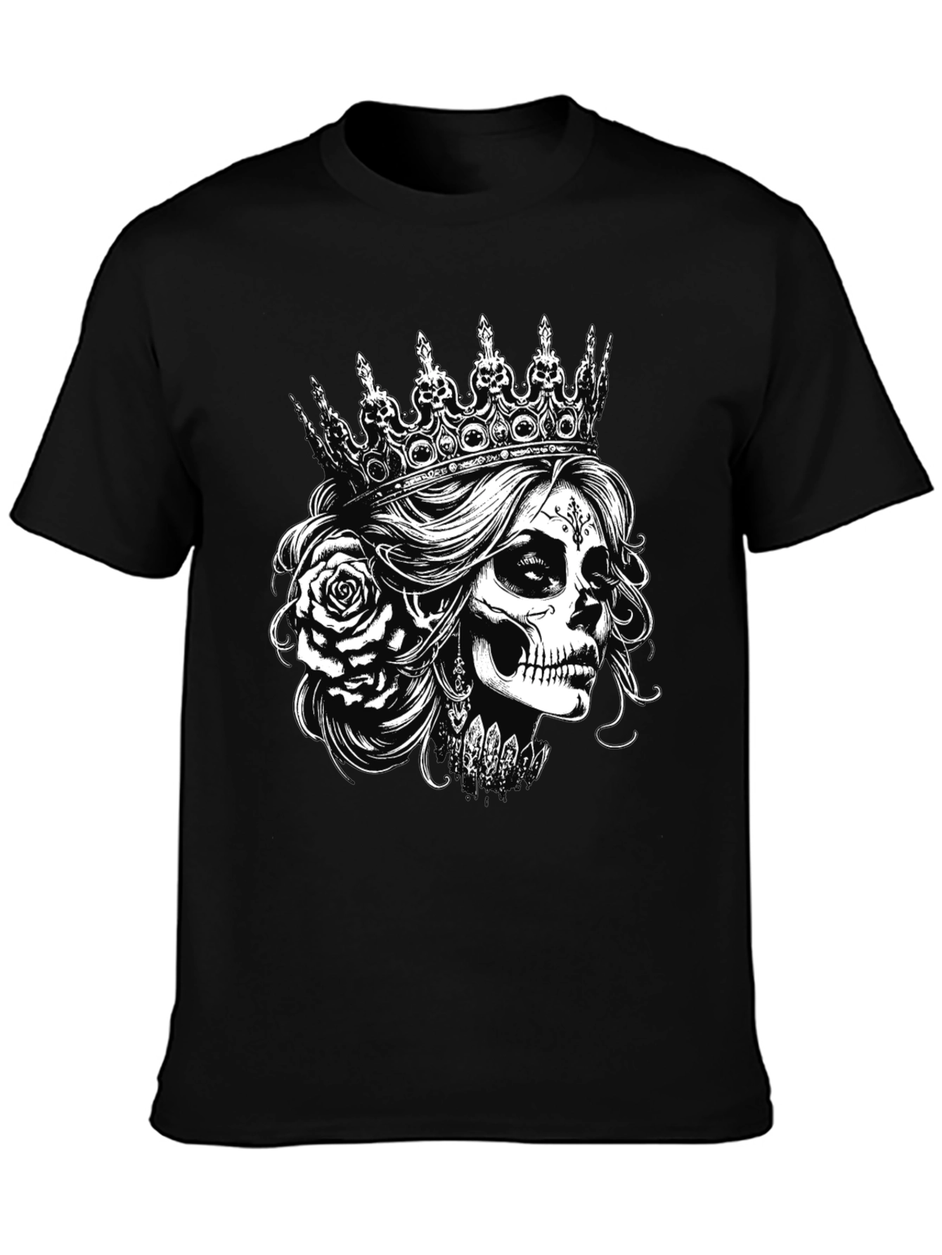 Sugar Skull Queen T-Shirt - Black Graphic Tee