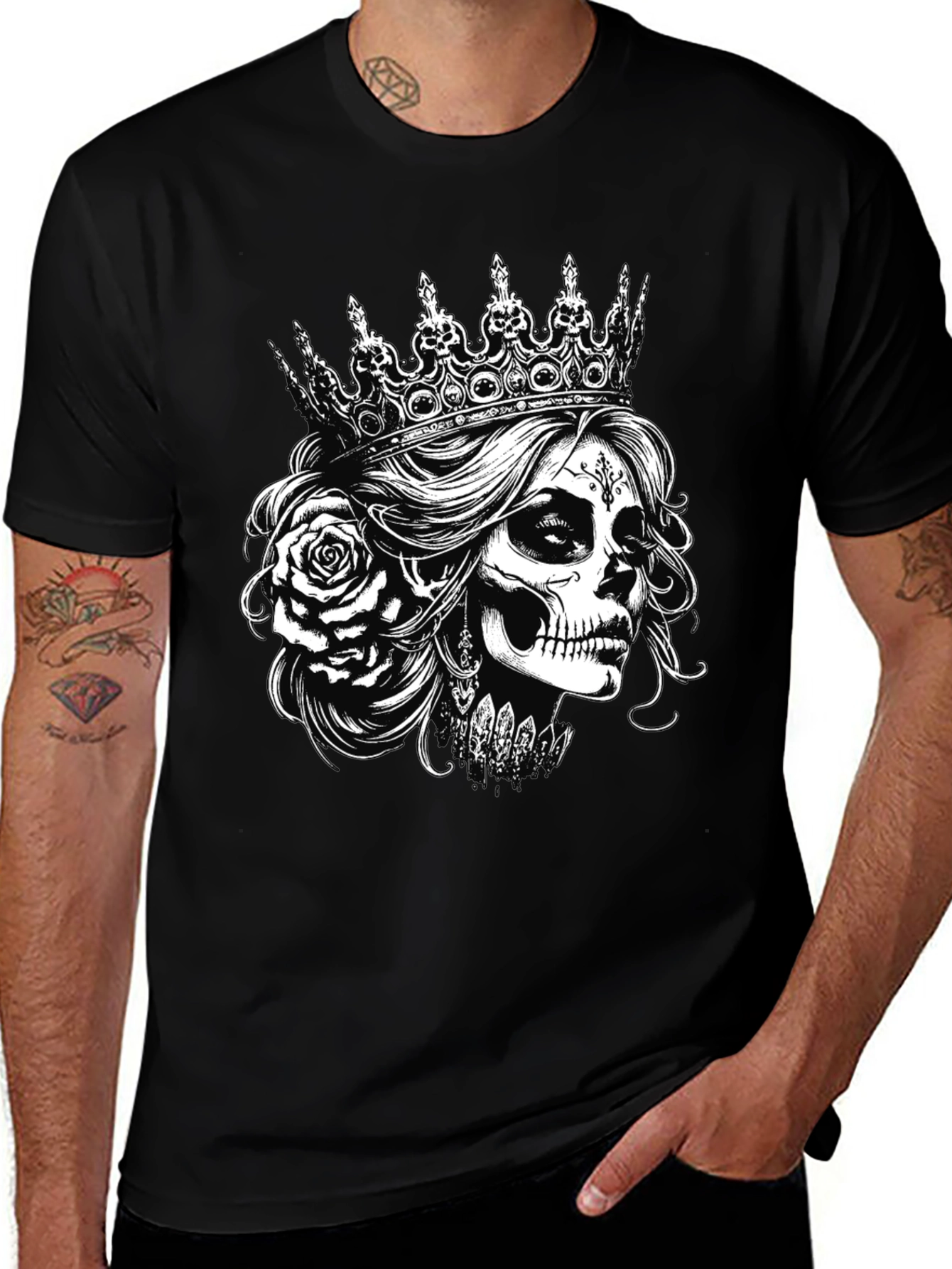Sugar Skull Queen T-Shirt - Black Graphic Tee