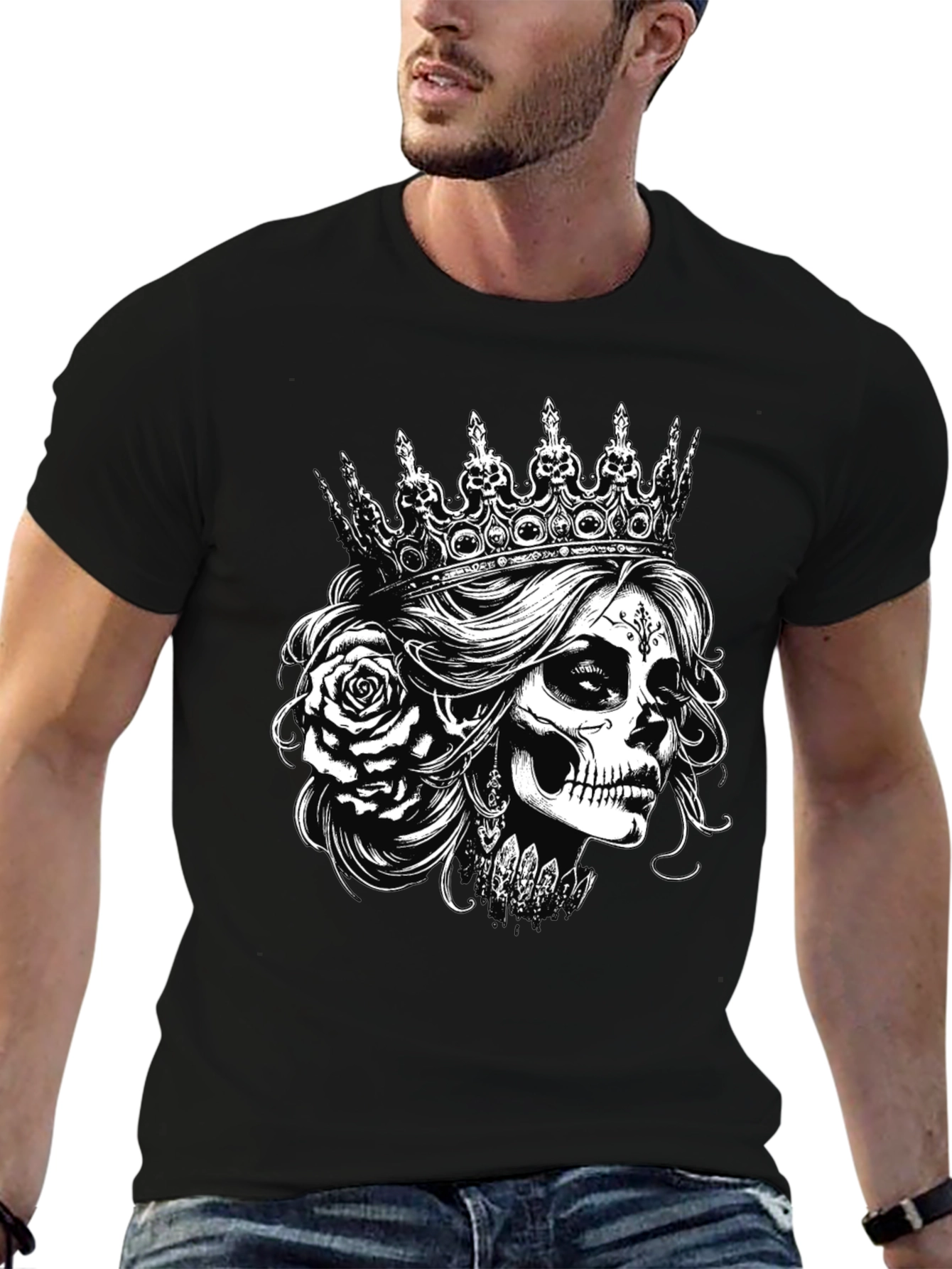 Sugar Skull Queen T-Shirt - Black Graphic Tee