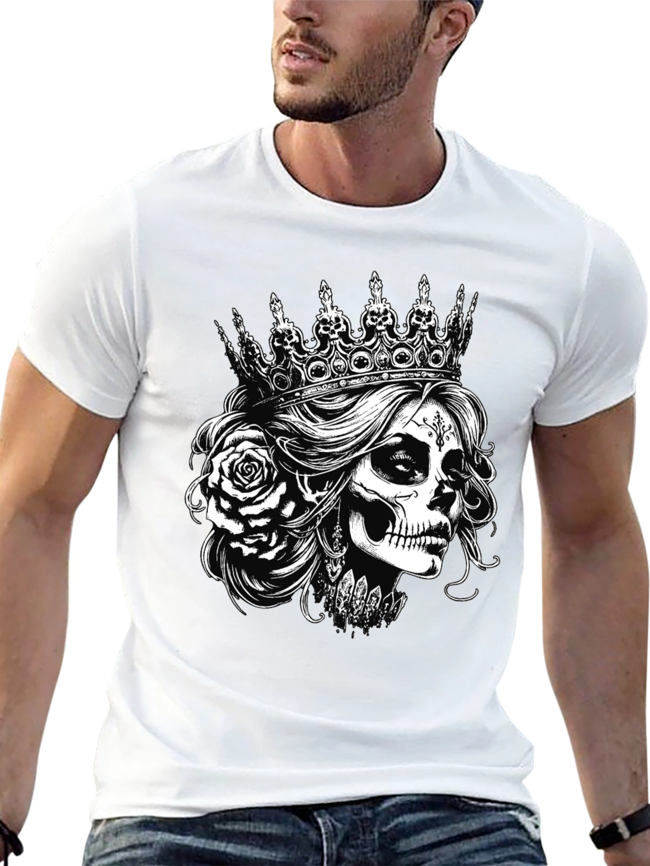 Sugar Skull Queen T-Shirt - Black Graphic Tee
