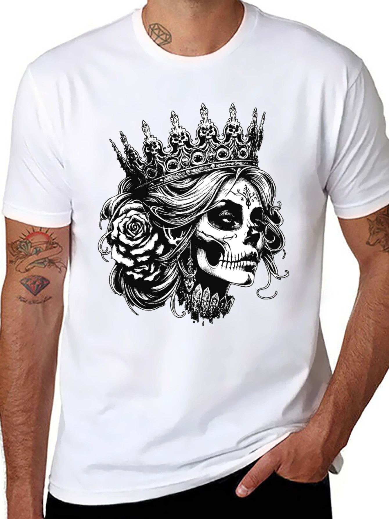 Sugar Skull Queen T-Shirt - Black Graphic Tee