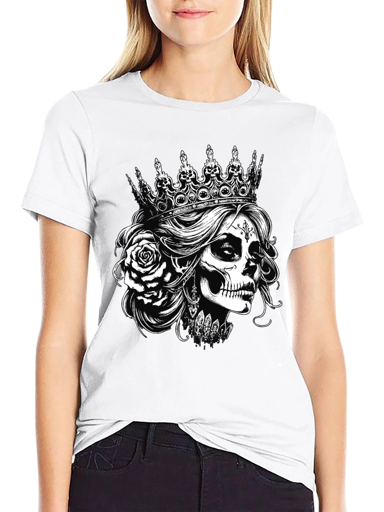 Sugar Skull Queen T-Shirt - Black Graphic Tee