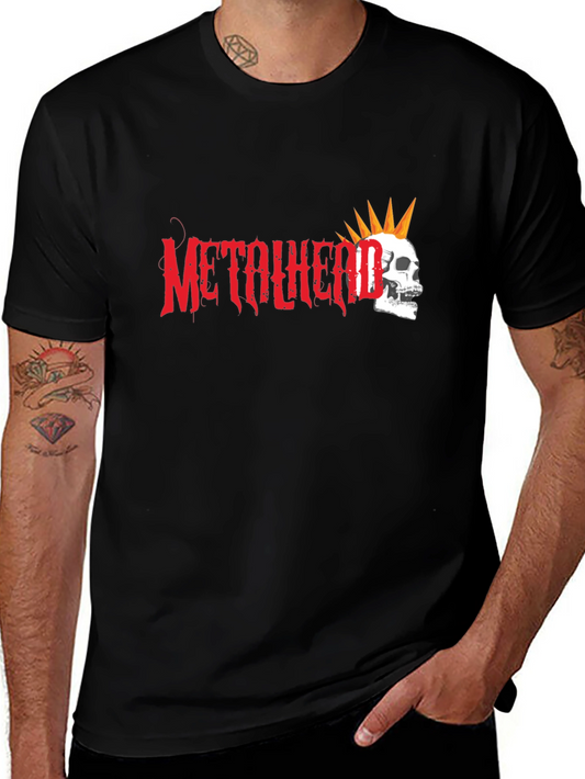 Metalhead Skull Graphic T-Shirt - Black Cotton Tee