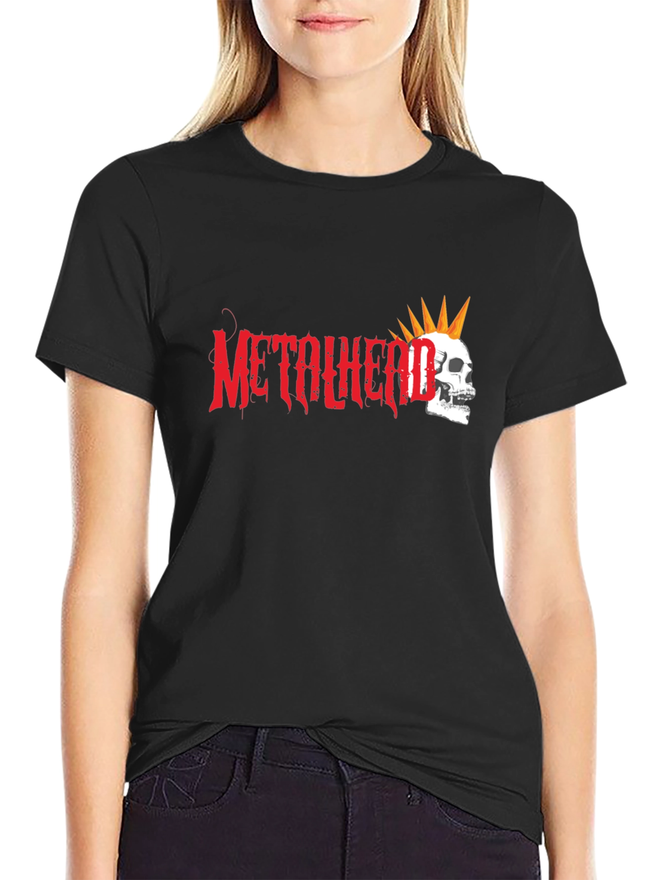 Metalhead Skull Graphic T-Shirt - Black Cotton Tee