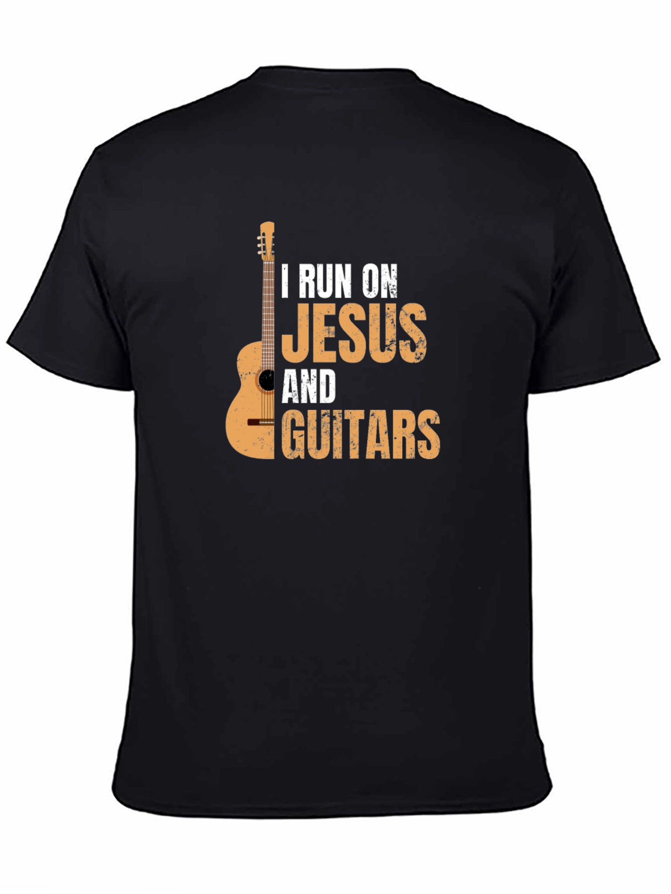 I Run On Jesus & Guitars Graphic T-Shirt