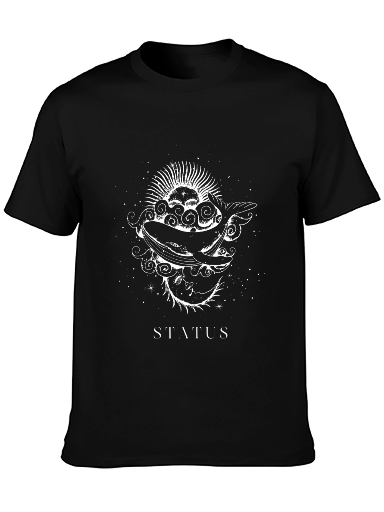 Whale Graphic Black T-Shirt