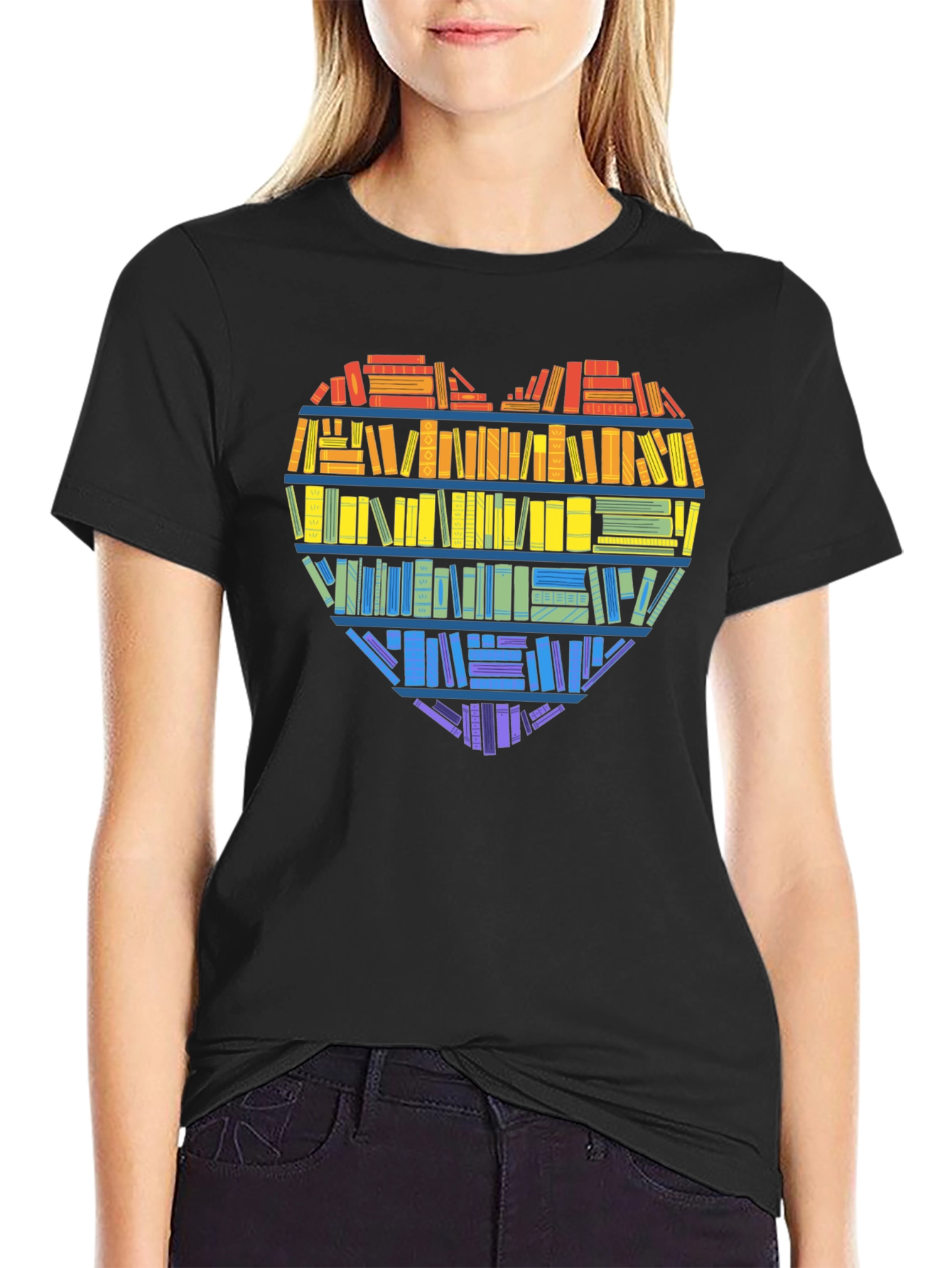 Book Lover Heart Graphic Tee
