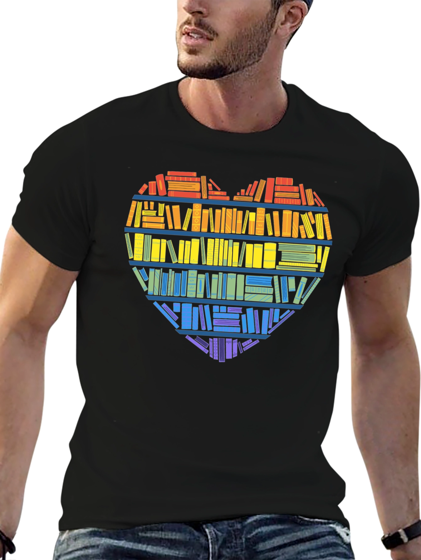 Book Lover Heart Graphic Tee