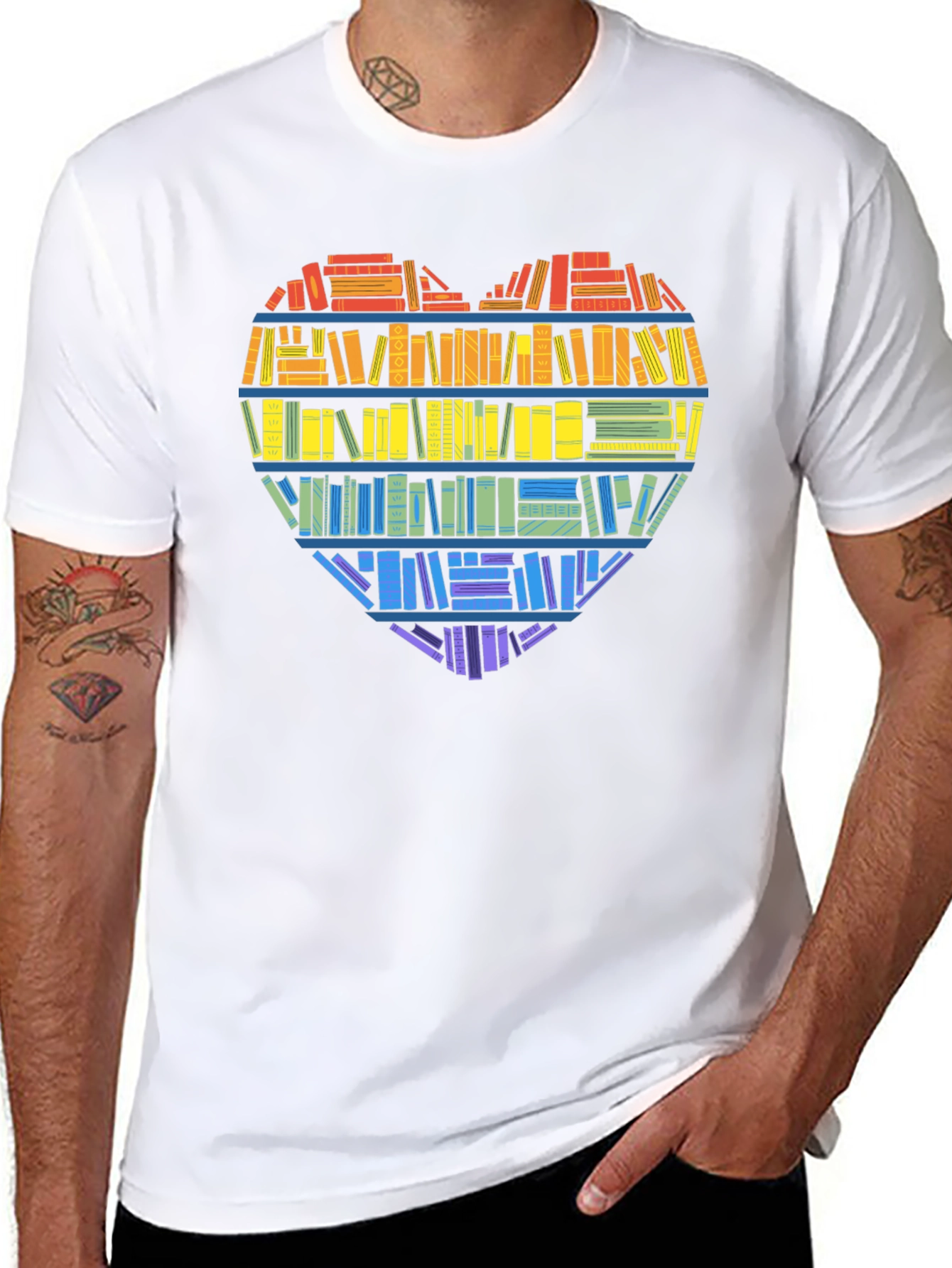 Book Lover Heart Graphic Tee