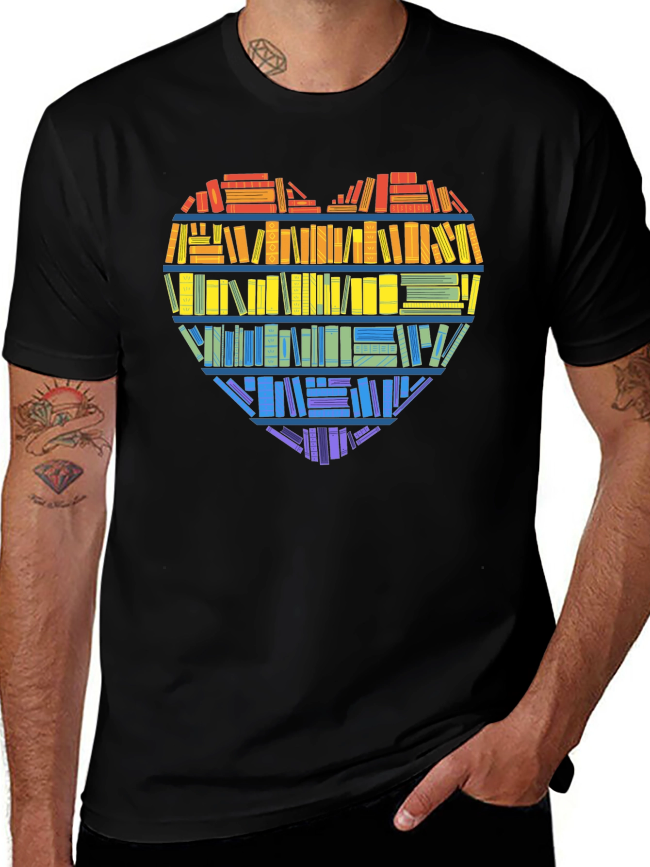 Book Lover Heart Graphic Tee