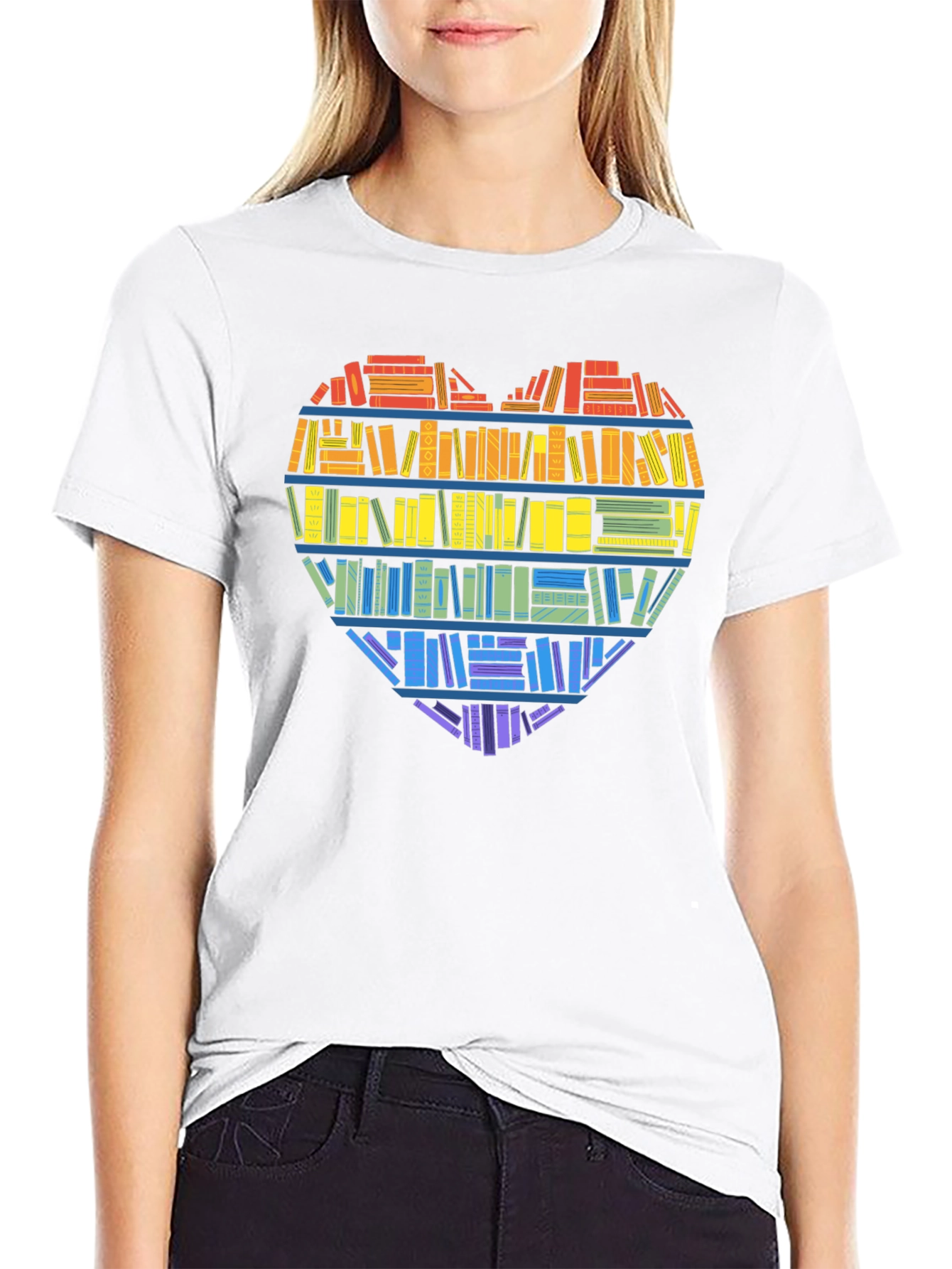 Book Lover Heart Graphic Tee
