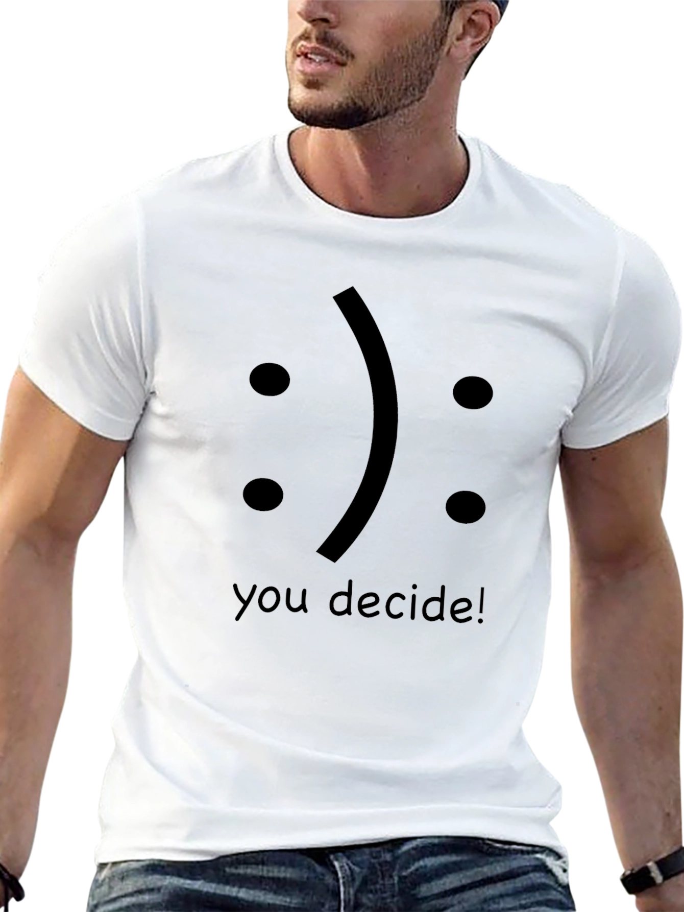 Decide! Graphic T-Shirt Mens Crew Neck Tee