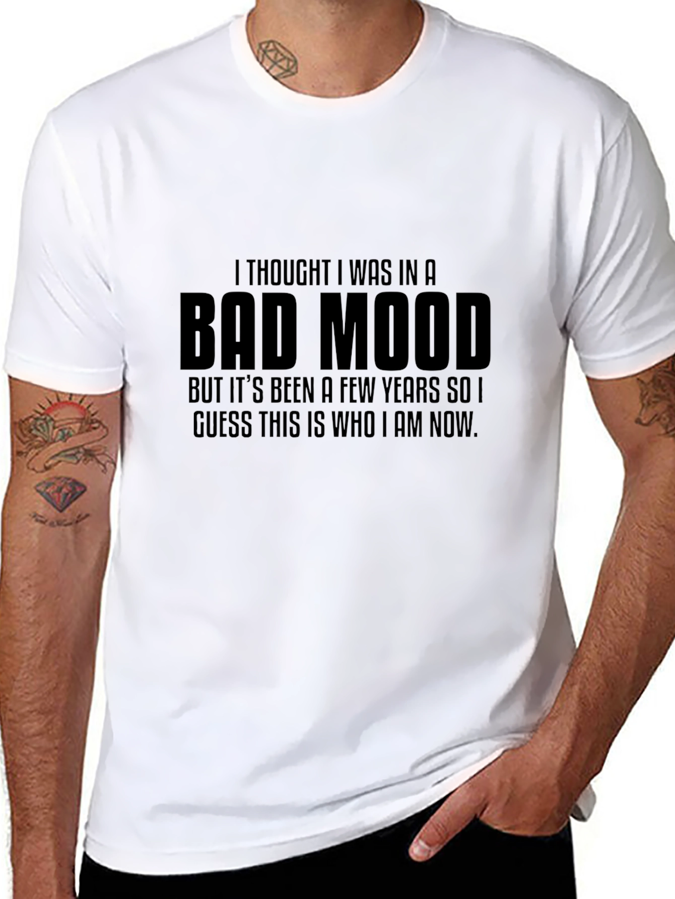 Bad Mood Graphic T-Shirt - Humorous Mens Tee