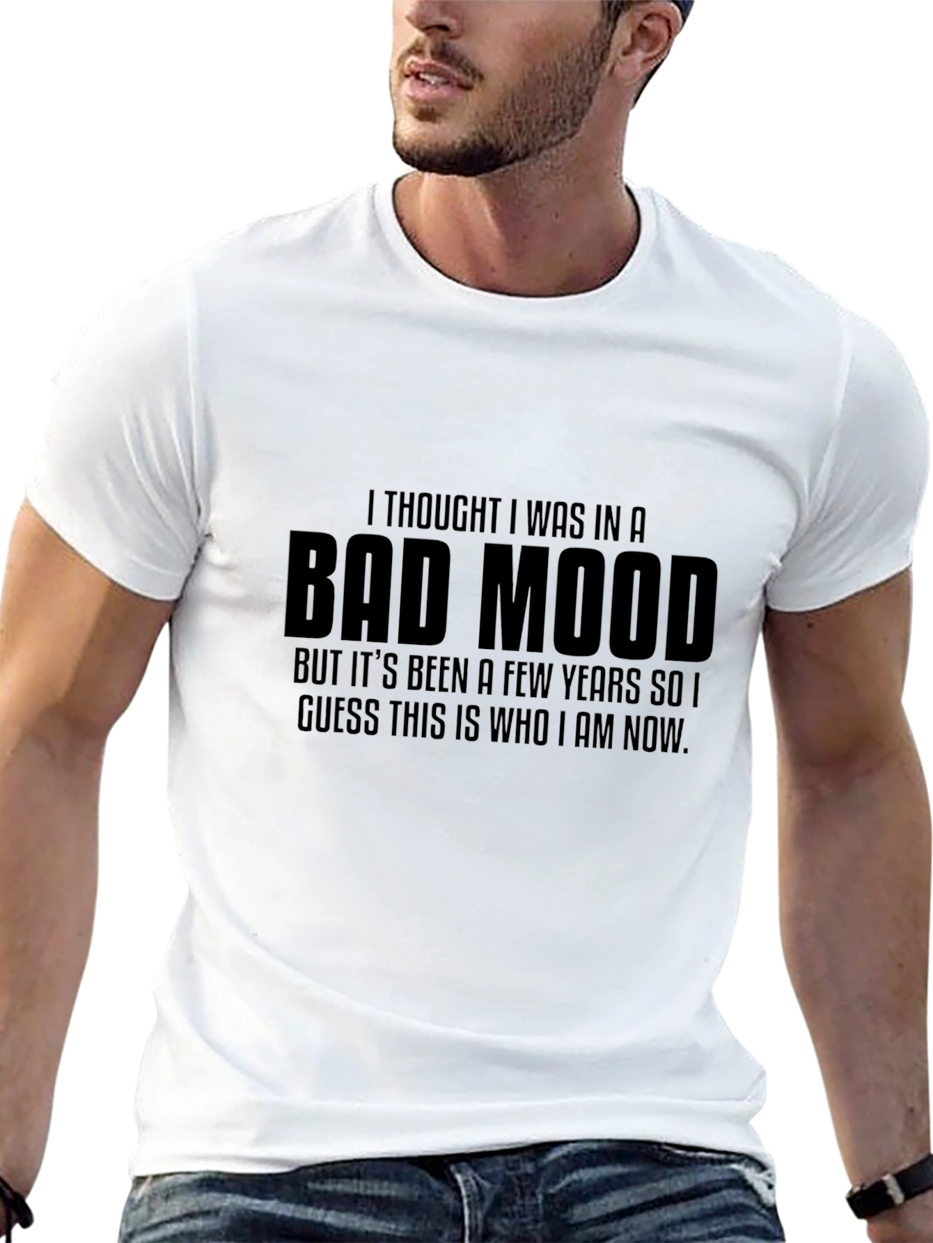 Bad Mood Graphic T-Shirt - Humorous Mens Tee