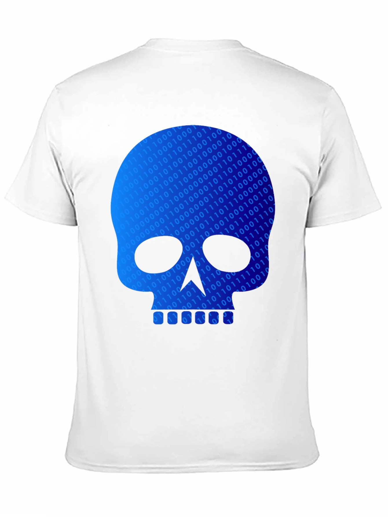Binary Code Skull Graphic T-Shirt - Black