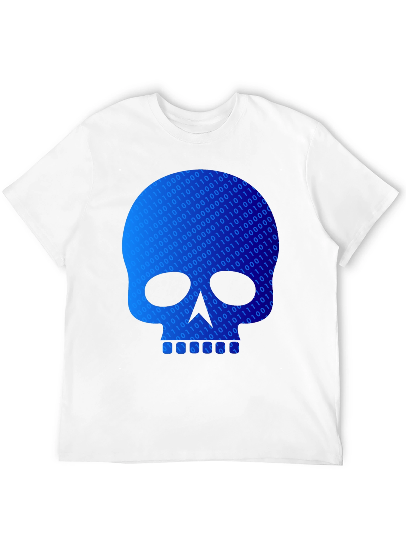 Binary Code Skull Graphic T-Shirt - Black