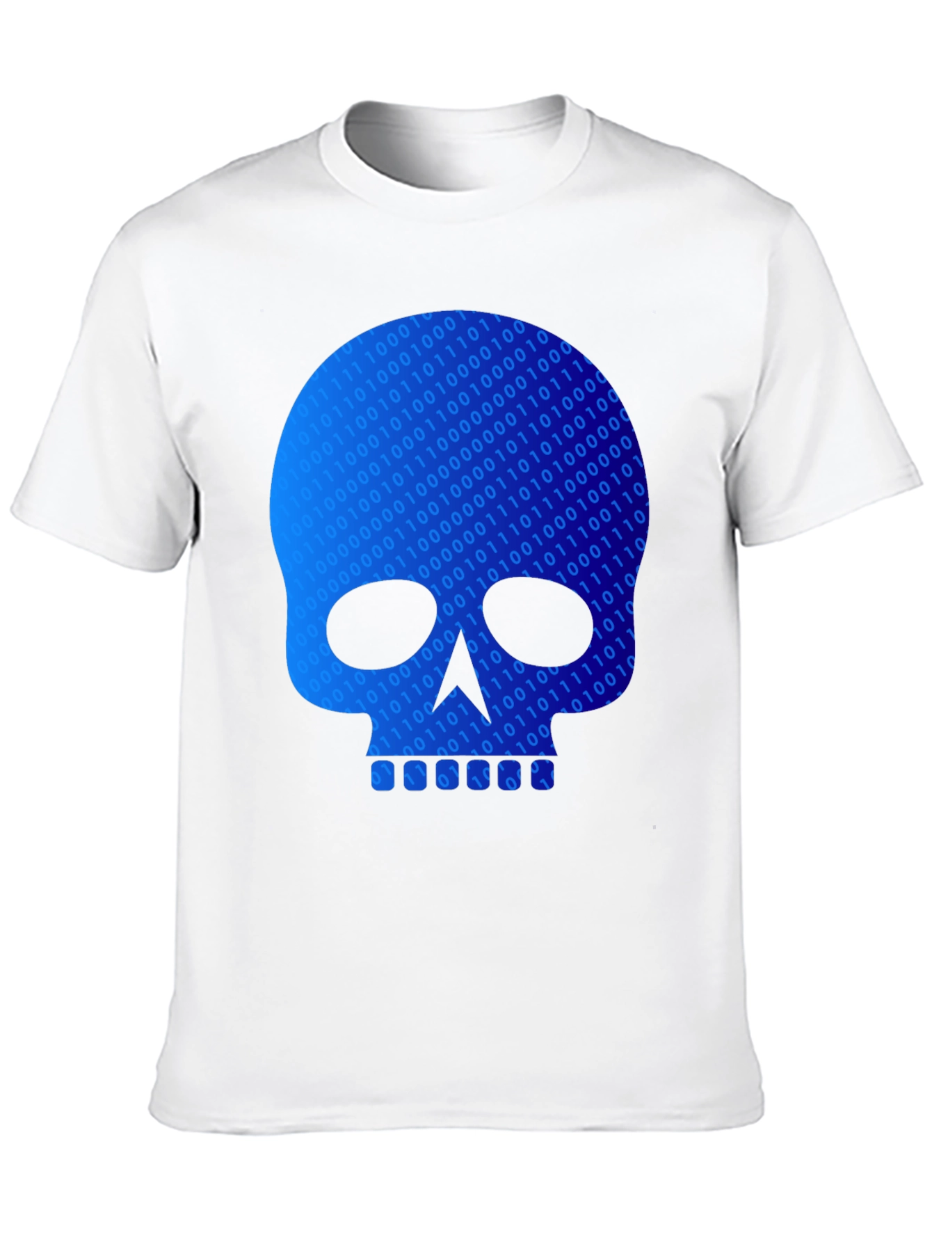 Binary Code Skull Graphic T-Shirt - Black