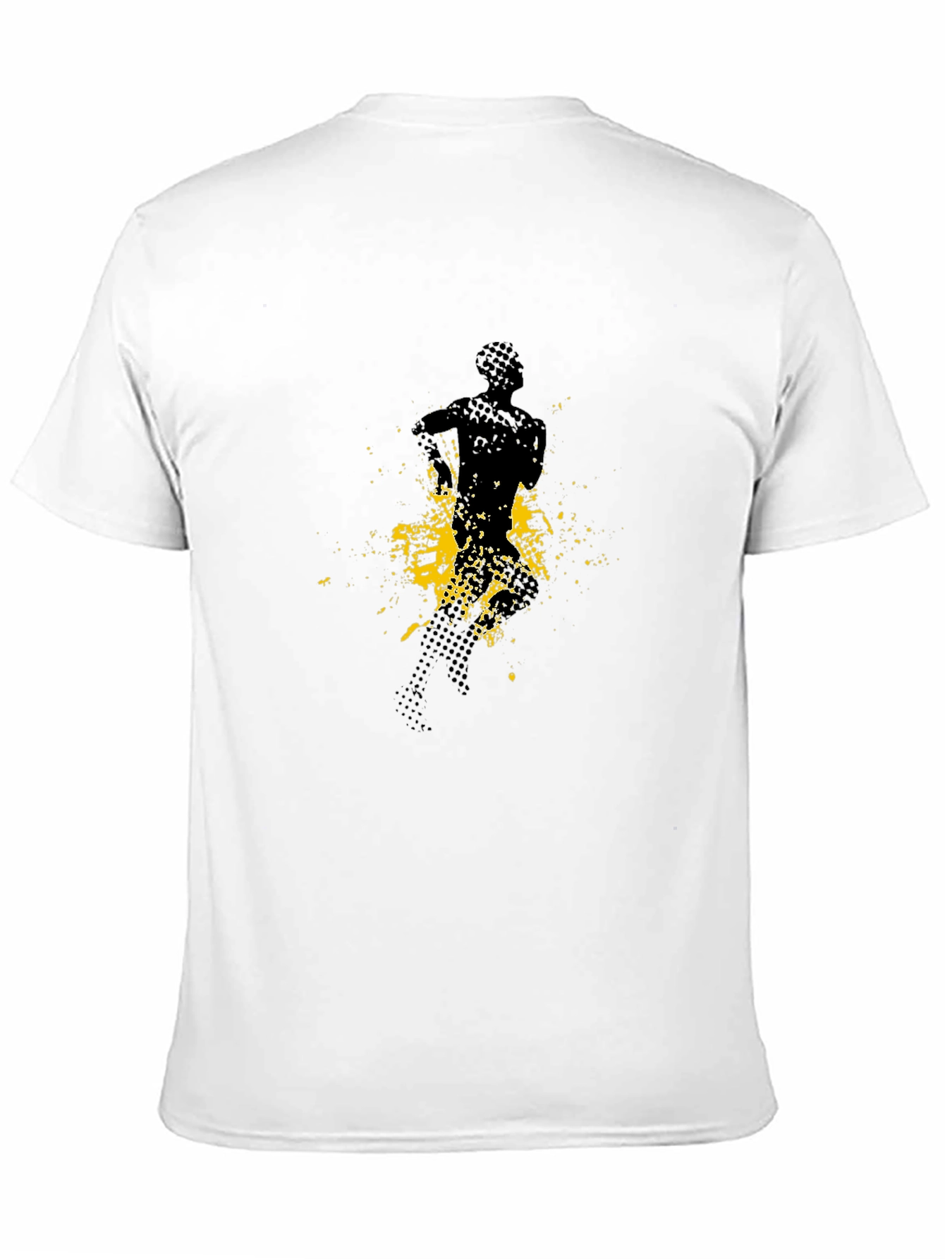 Mens Black Graphic Tee - Abstract Runner Design