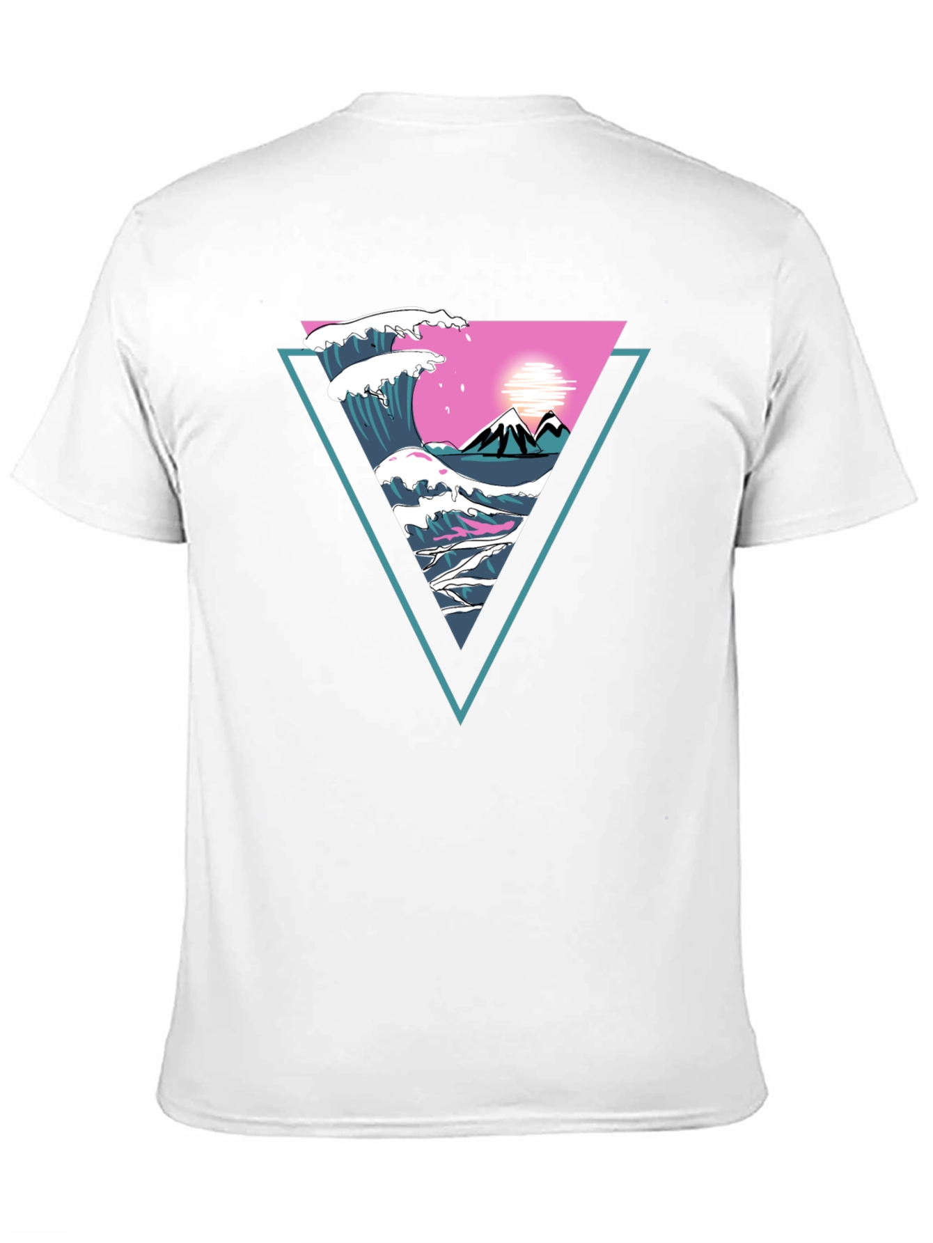Triangle Wave Graphic Tee - Black Cotton T-Shirt