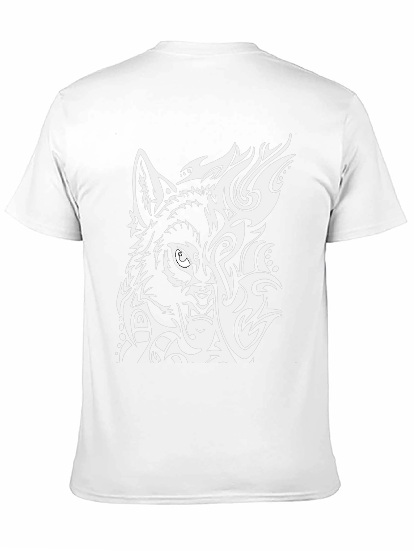 Wolf Tribal Design Black T-Shirt