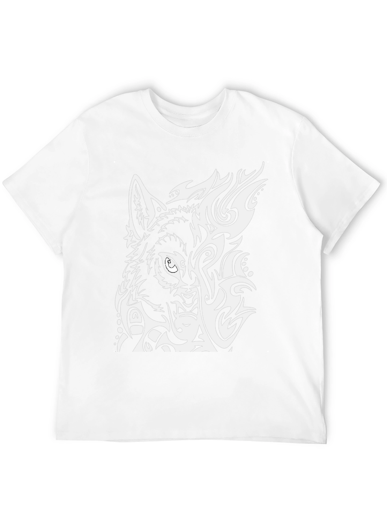 Wolf Tribal Design Black T-Shirt