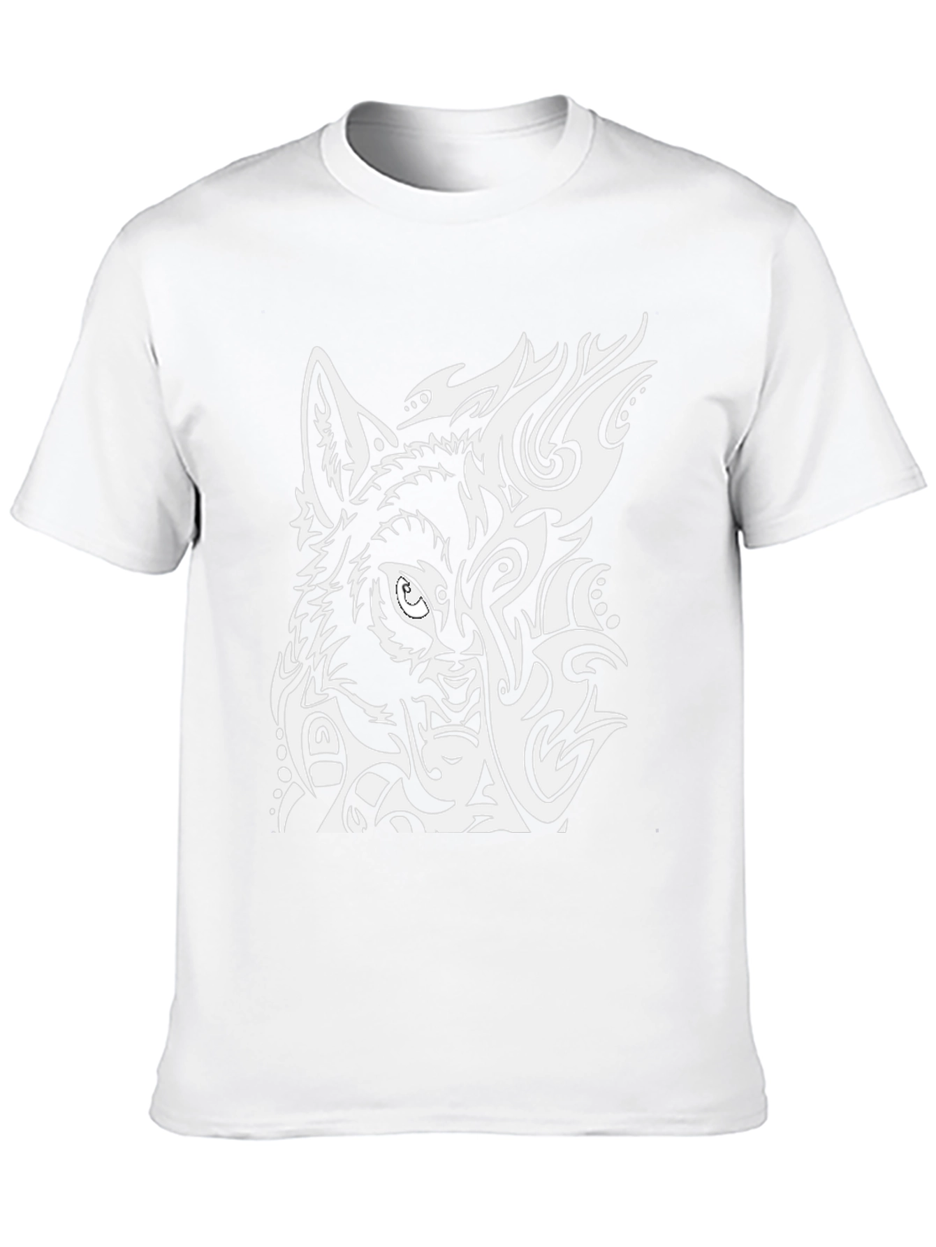 Wolf Tribal Design Black T-Shirt